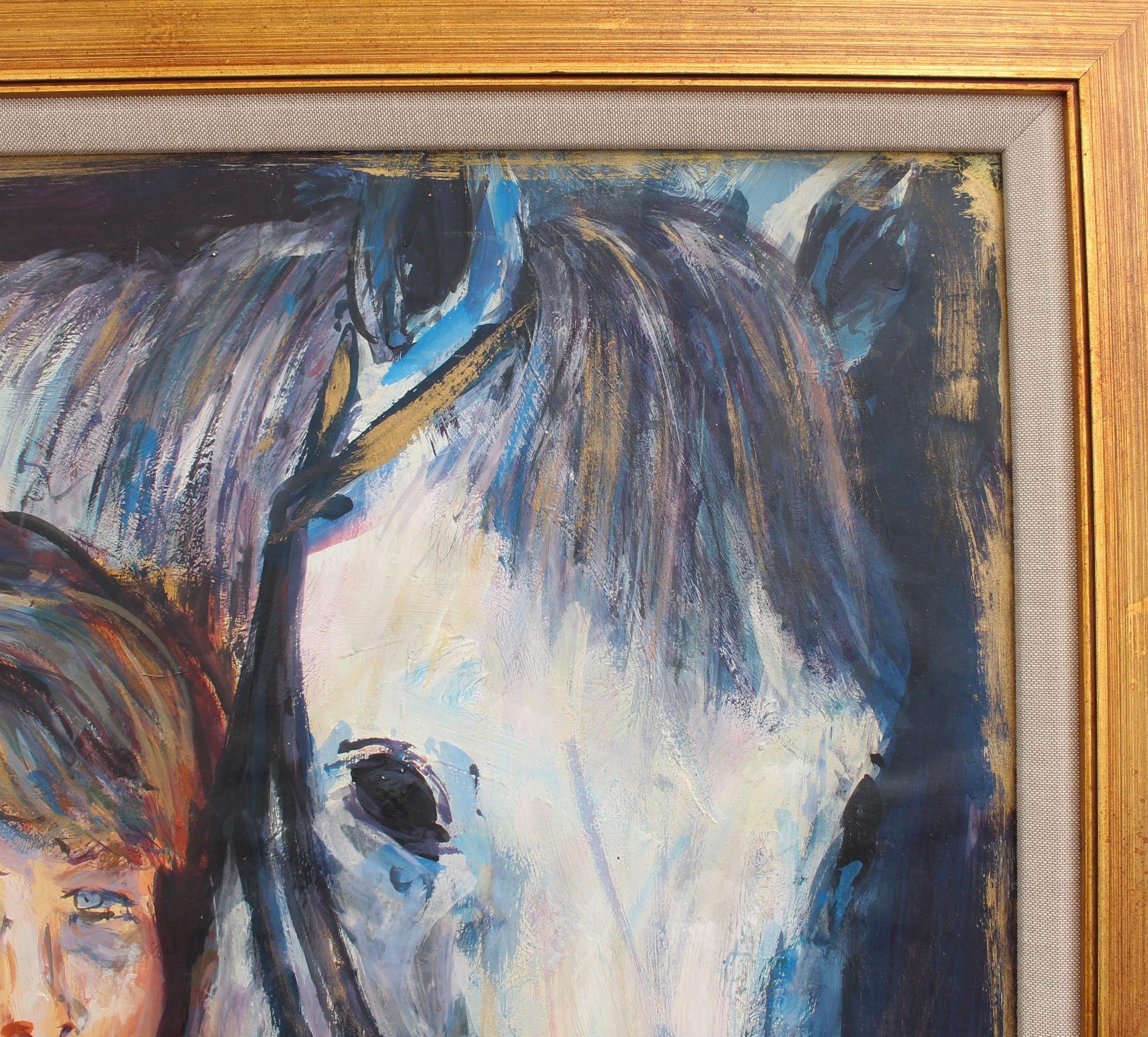 Porträt einer Frau und ihres Pferdes im Angebot 3