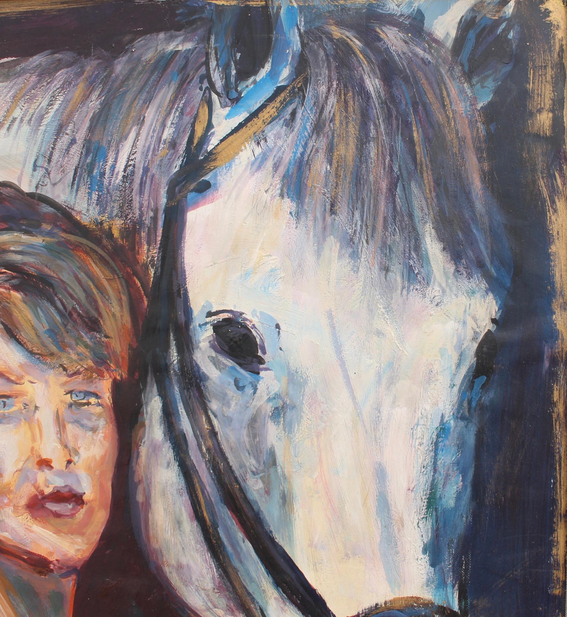 Porträt einer Frau und ihres Pferdes im Angebot 4