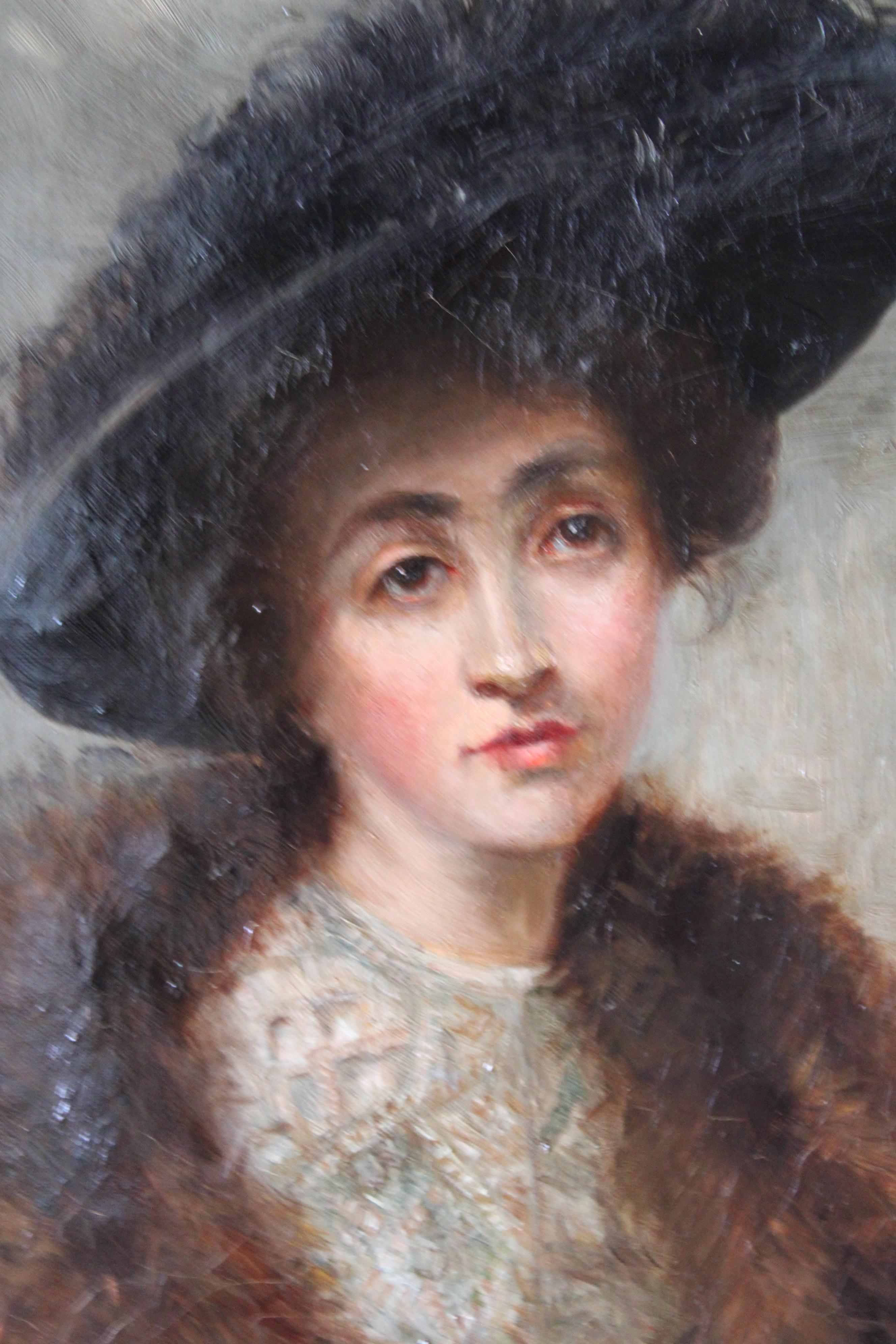 Ritratto di donna, Antique French oil painting, Ritratto femminile - Painting Scuola francese di Unknown