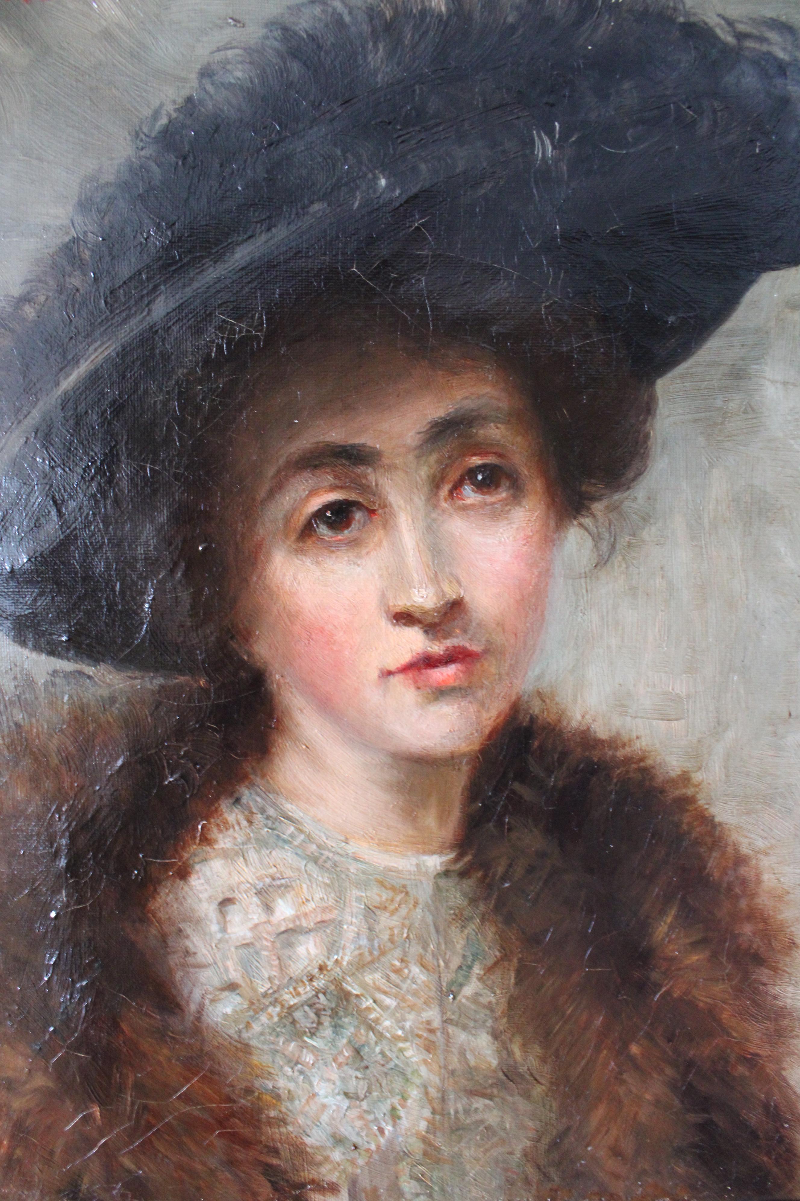 Ritratto antico di donna, scuola francese fine '800.  Firmato in alto a sinistra, J Piolat. Si tratta di un ritratto antico molto attraente di una donna con cappello.  La tela è liscia al tatto.  È in una vecchia cornice. 

ULTERIORI INFORMAZIONI SU