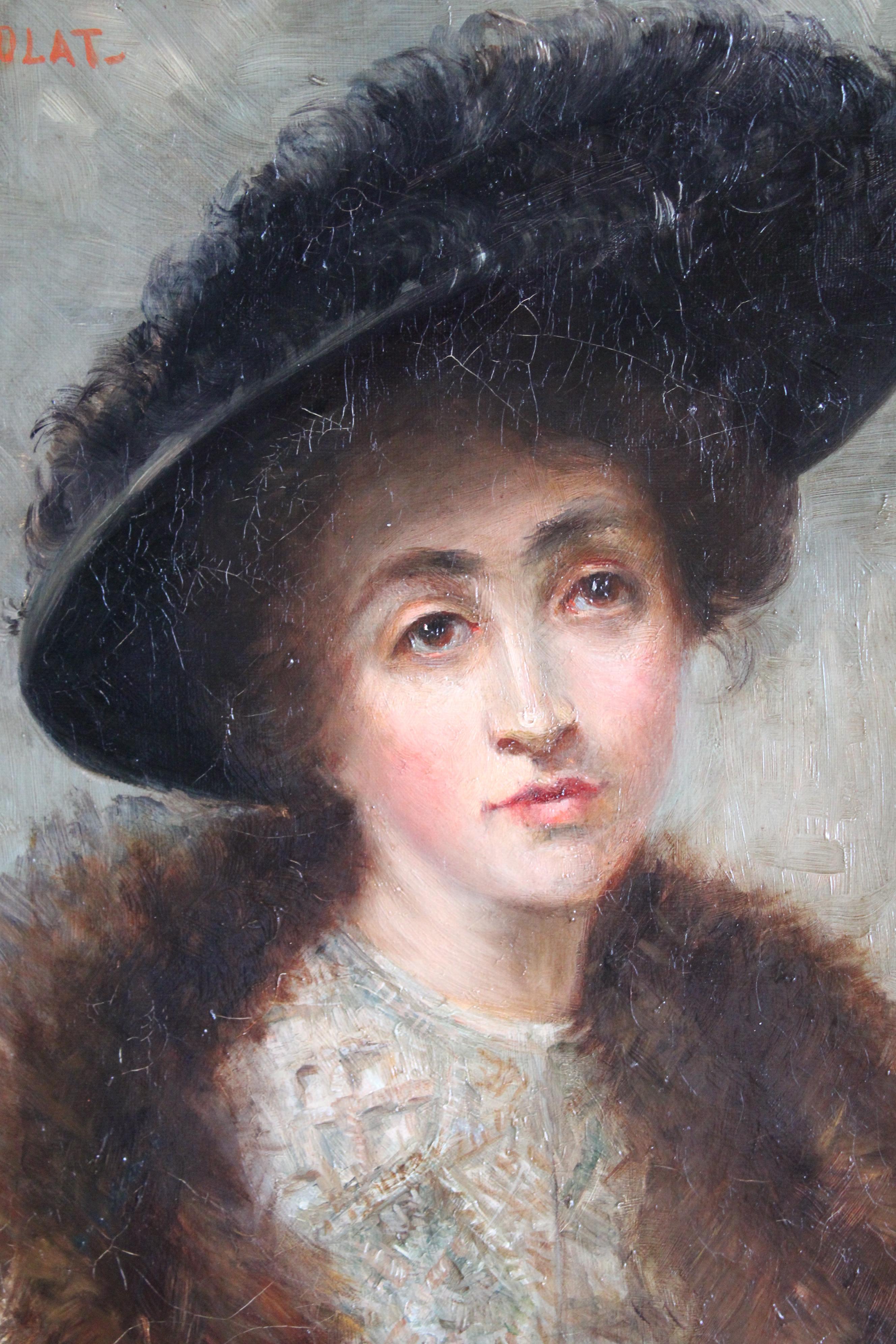 Ritratto di donna, Antique French oil painting, Ritratto femminile 2