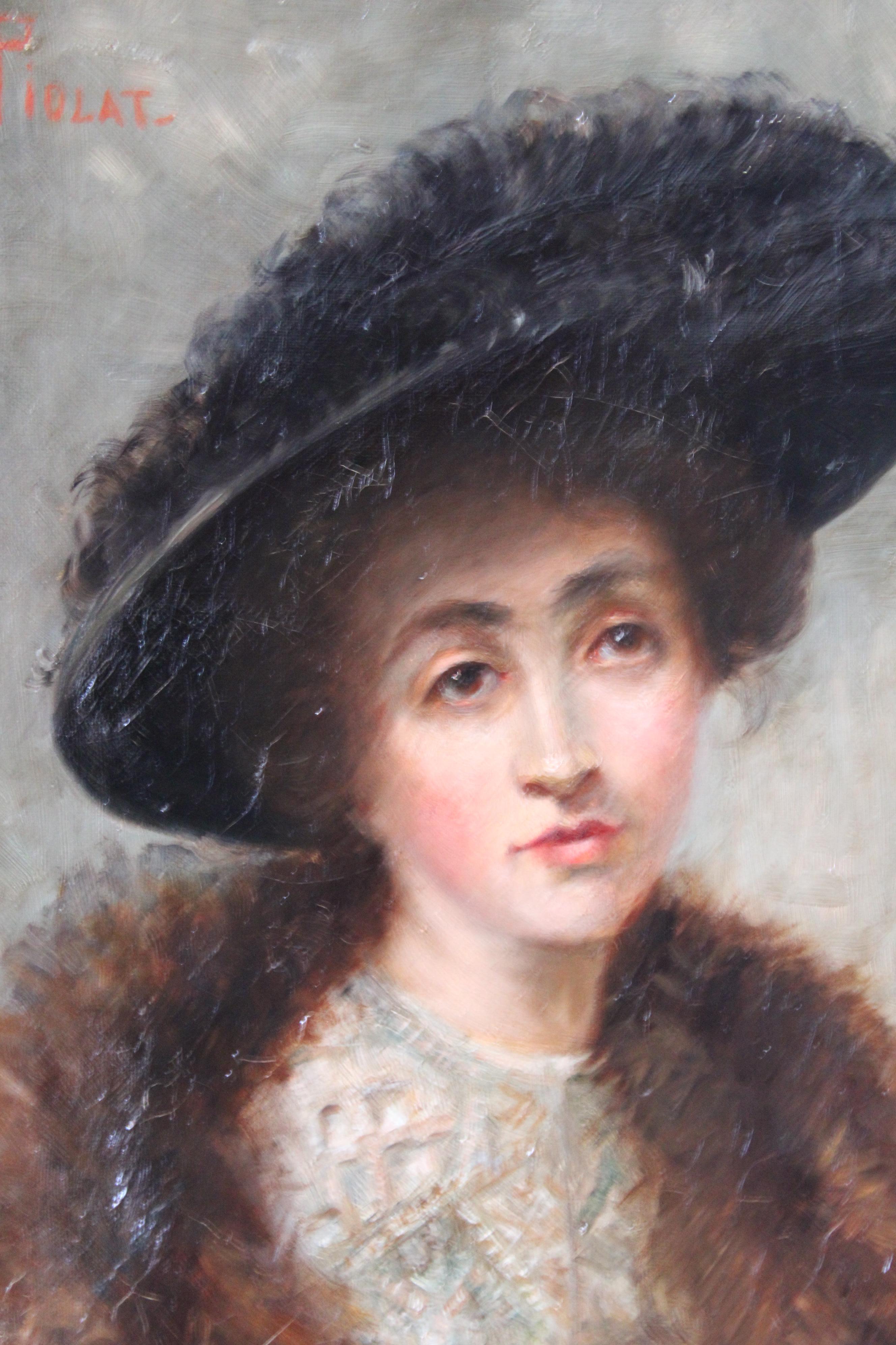 Ritratto di donna, Antique French oil painting, Ritratto femminile 3