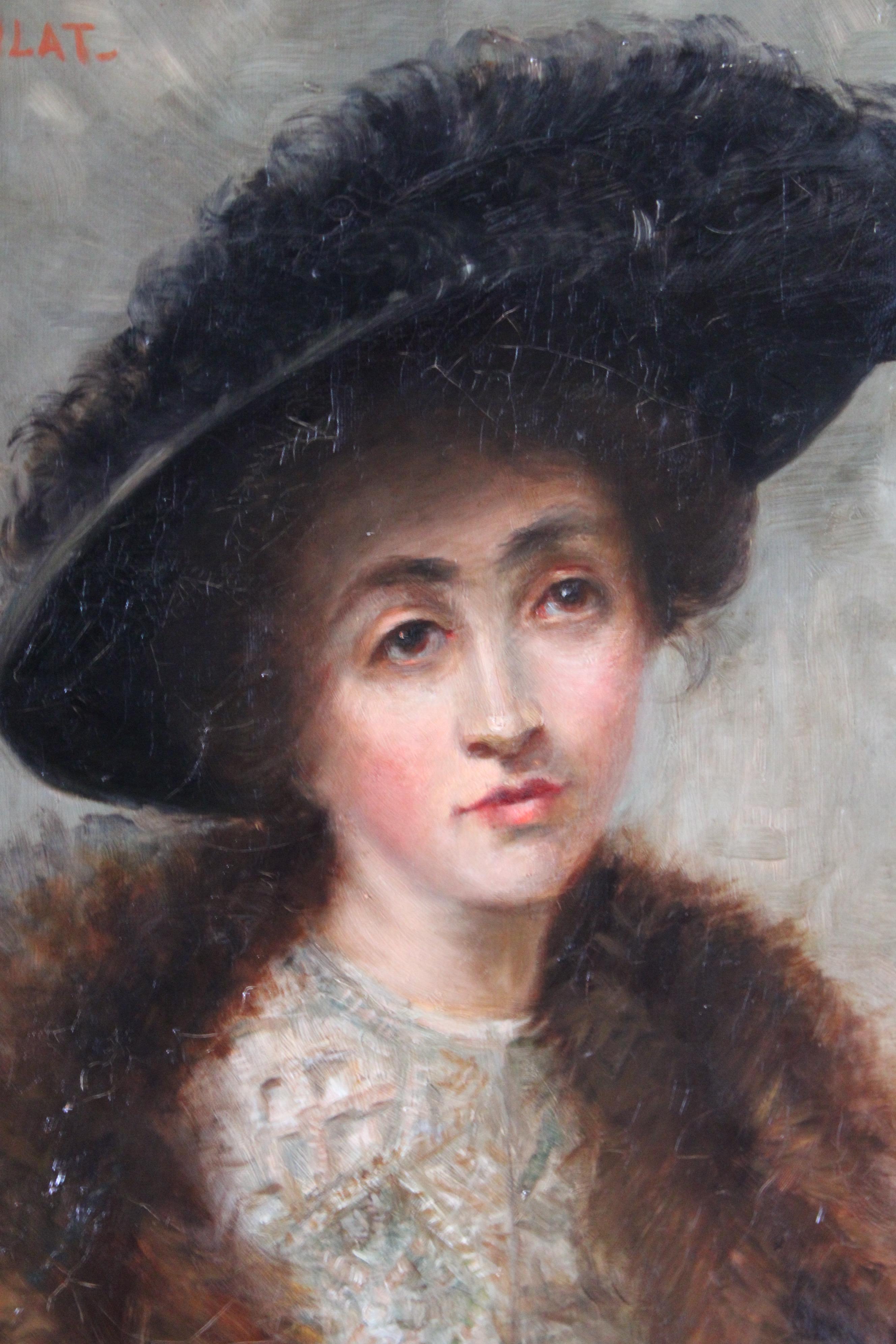 Ritratto di donna, Antique French oil painting, Ritratto femminile 5
