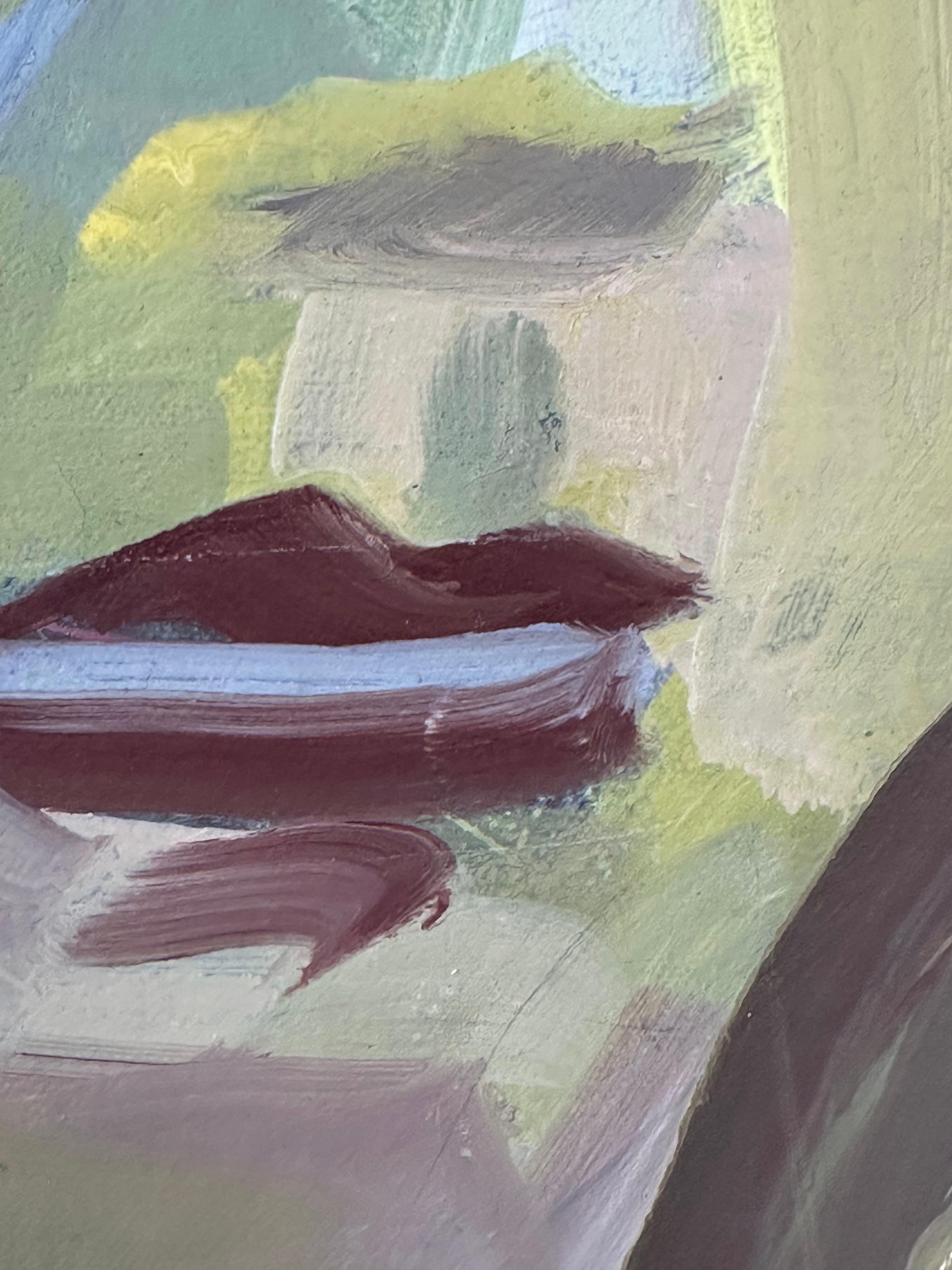 Ritratto di donna - Abstract Painting Marrone di Unknown