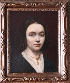 Portrait of a woman, French 19th Century portrait of a young woman