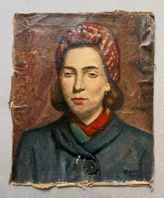 Portrait Of A Woman In A Turban, Oil On Canvas Signed Florian