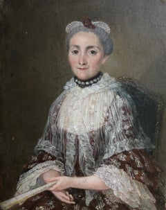 Antique Portrait Of A Woman, Miniature Painting Early 19th Century