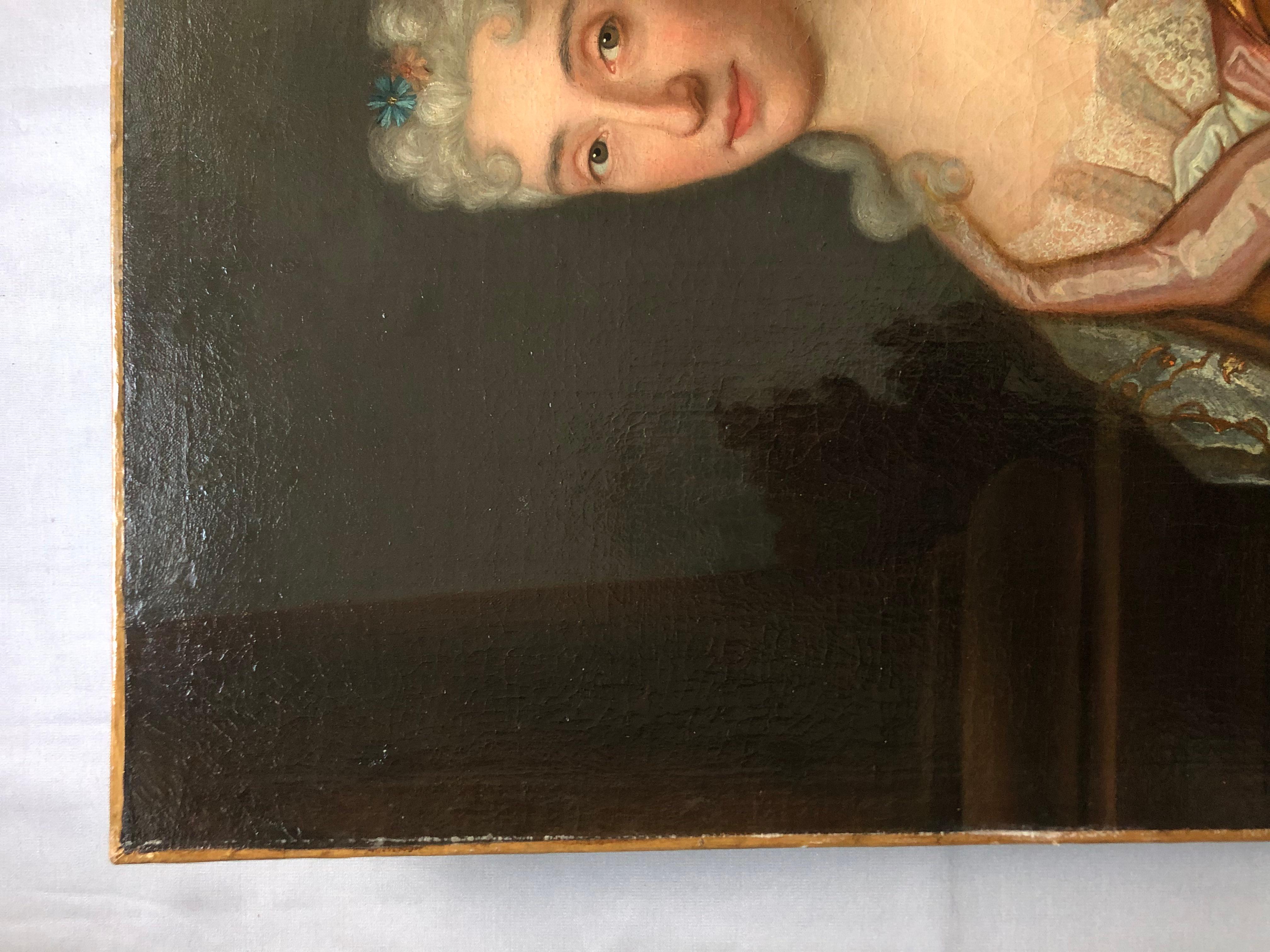 Ritratto di donna.
Olio su tela del XVIII secolo.
Recupero di vecchi restauri.
Leggera screpolatura.
Buone condizioni generali.
92 x 73 cm