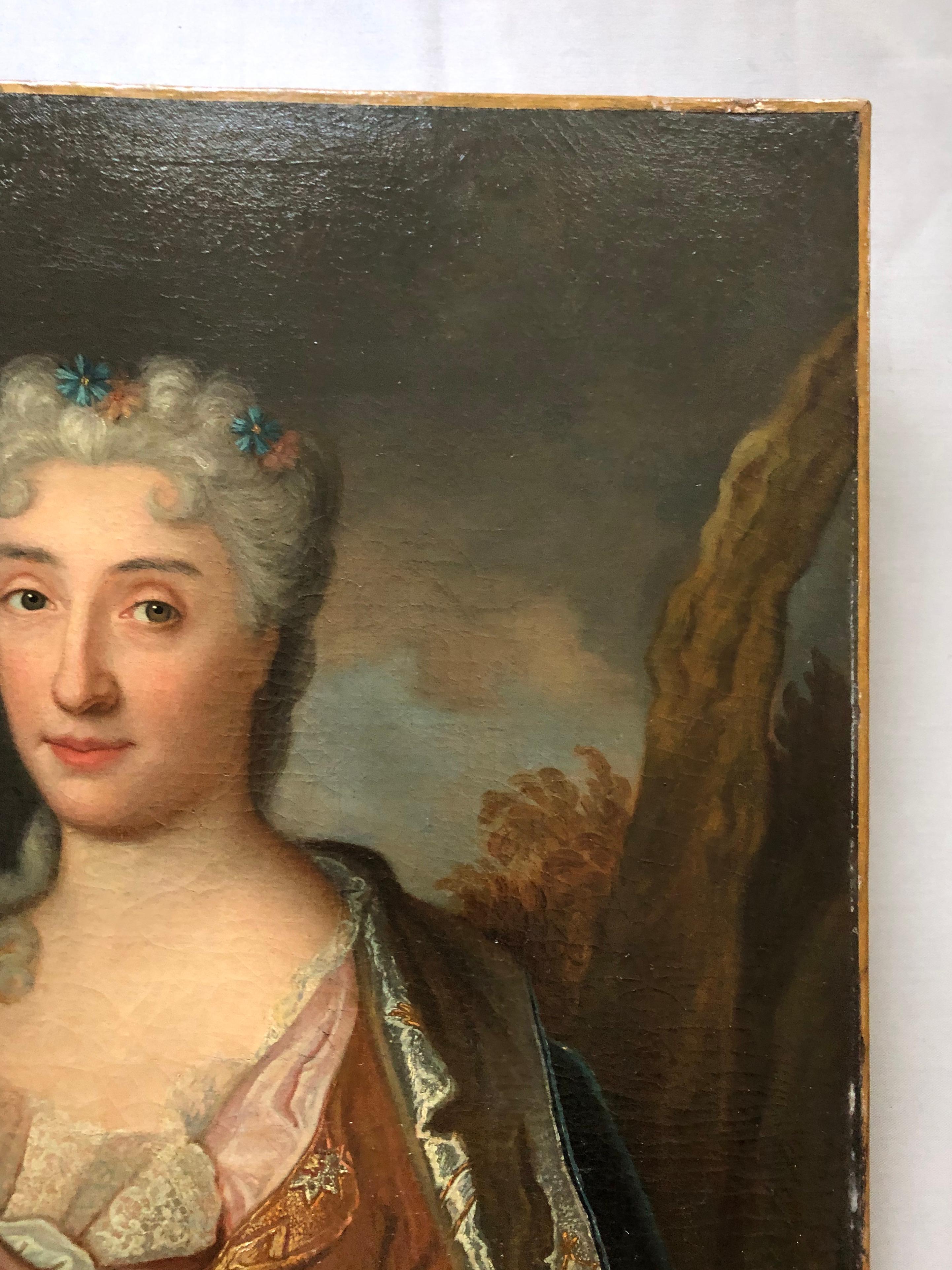 Ritratto di donna, olio su tela del XVIII secolo 1