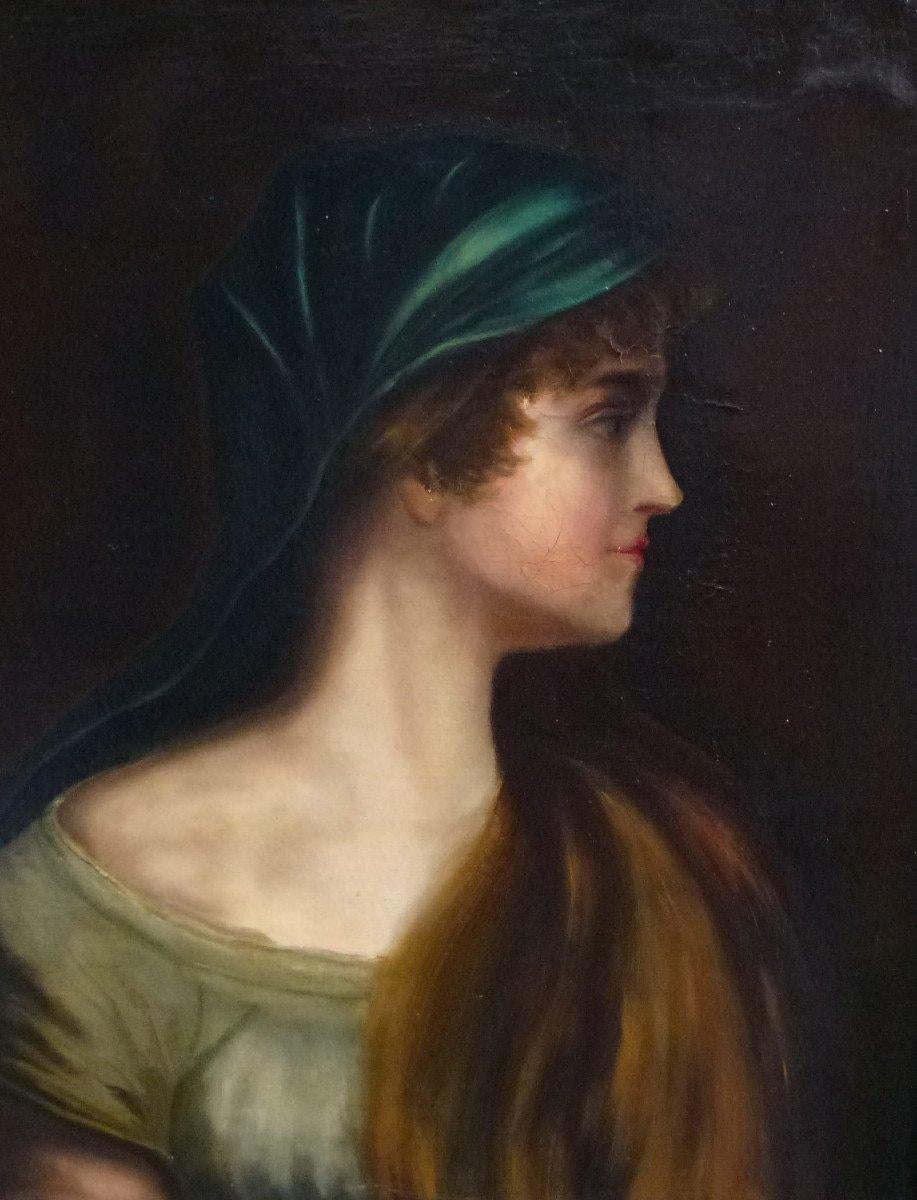 Unknown Portrait Painting - Portrait of a Woman, Original Antique Oil on Canvas, French school