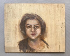 Portrait Of A Woman, Sketch On A Wood Panel