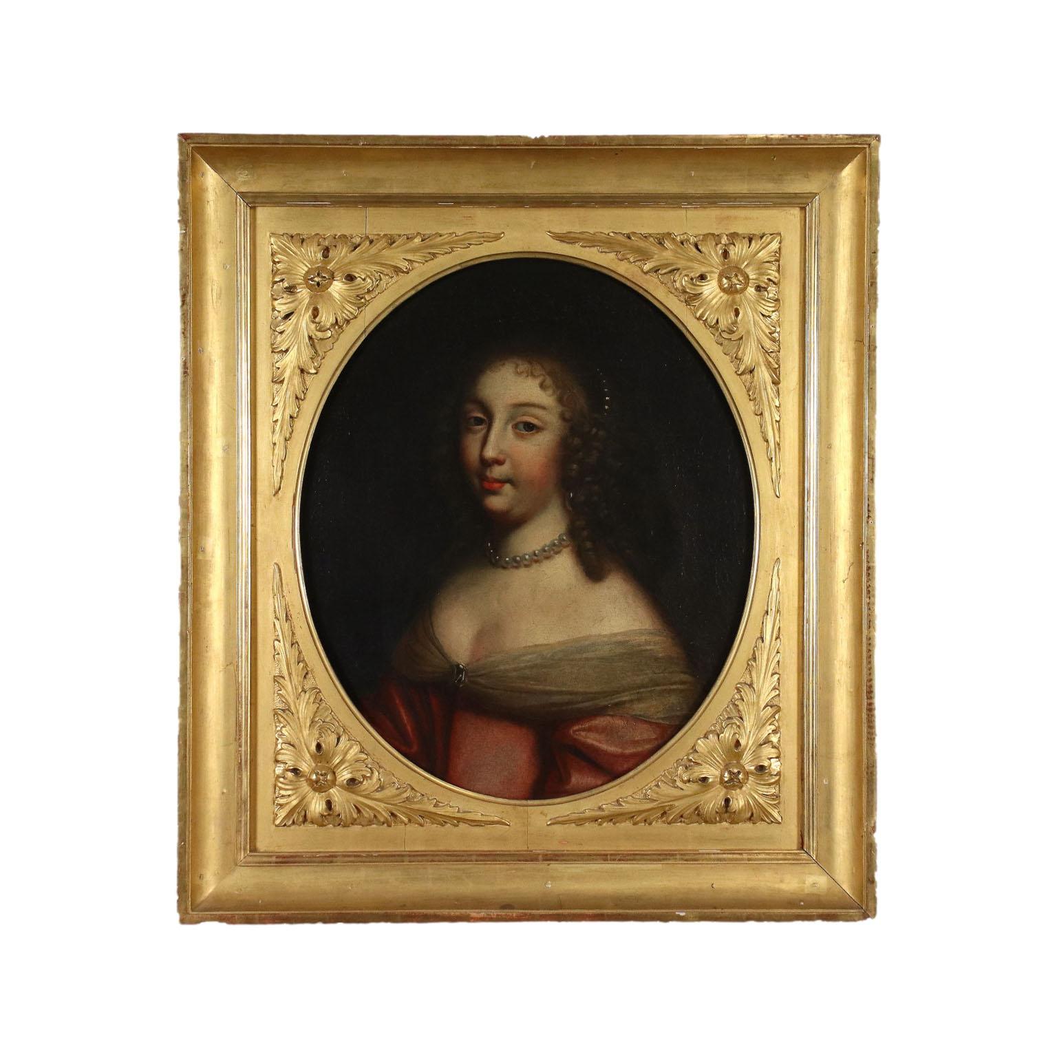 Unknown Portrait Painting - Portrait of a Woman with a Pearl Necklace, XVIIth century