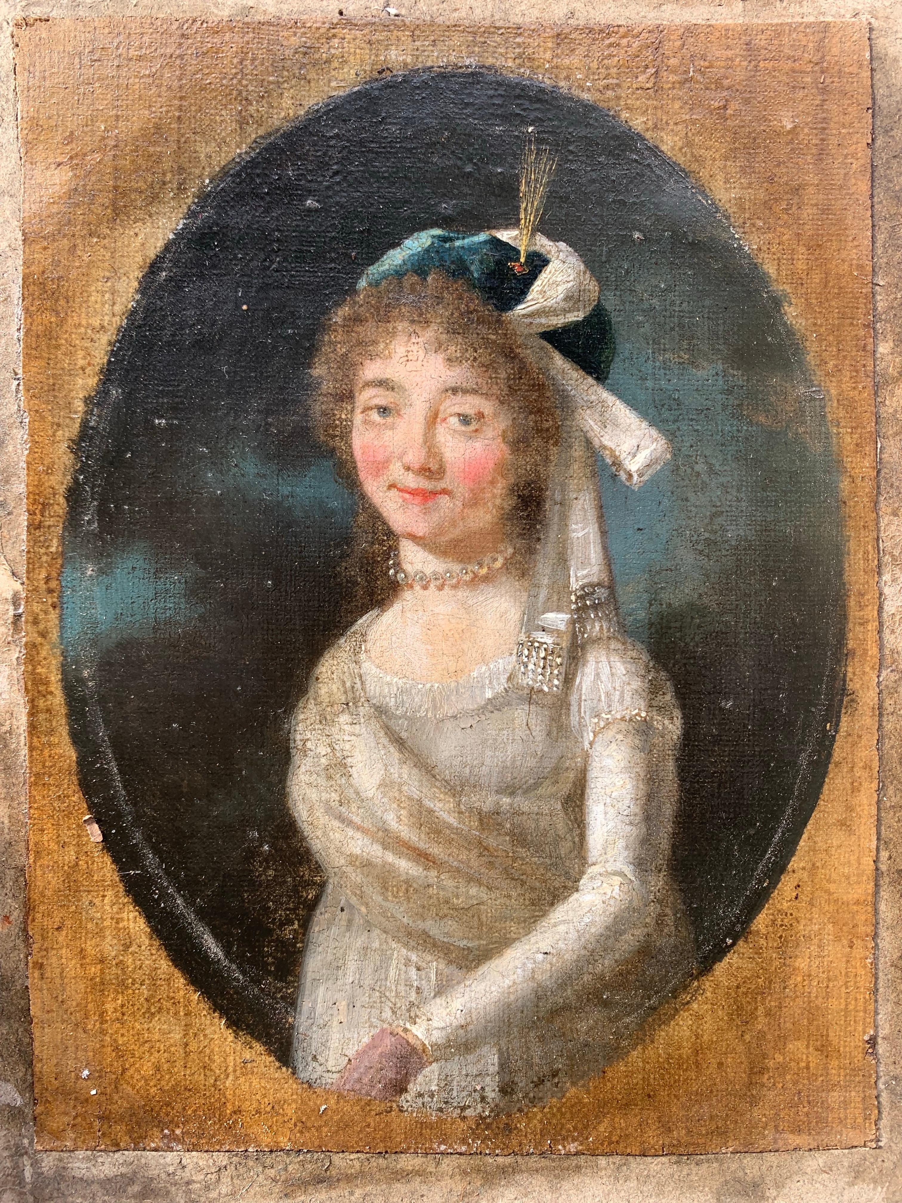 Retrato de mujer con tocado de estilo oriental, hacia 1790-1805 6