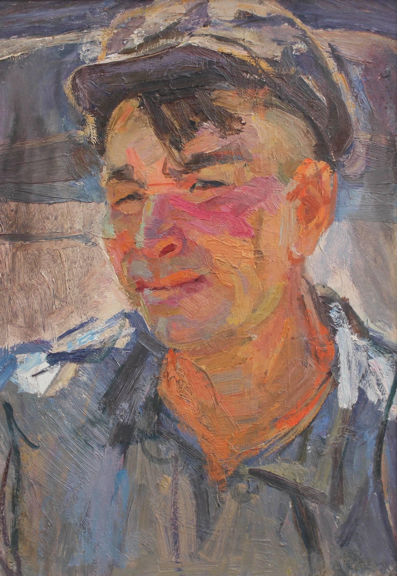 Unknown Figurative Painting - Portrait of a Worker