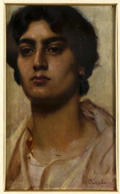 Portrait of a Young Boy - Original Oil on Panel - Early 20th Century