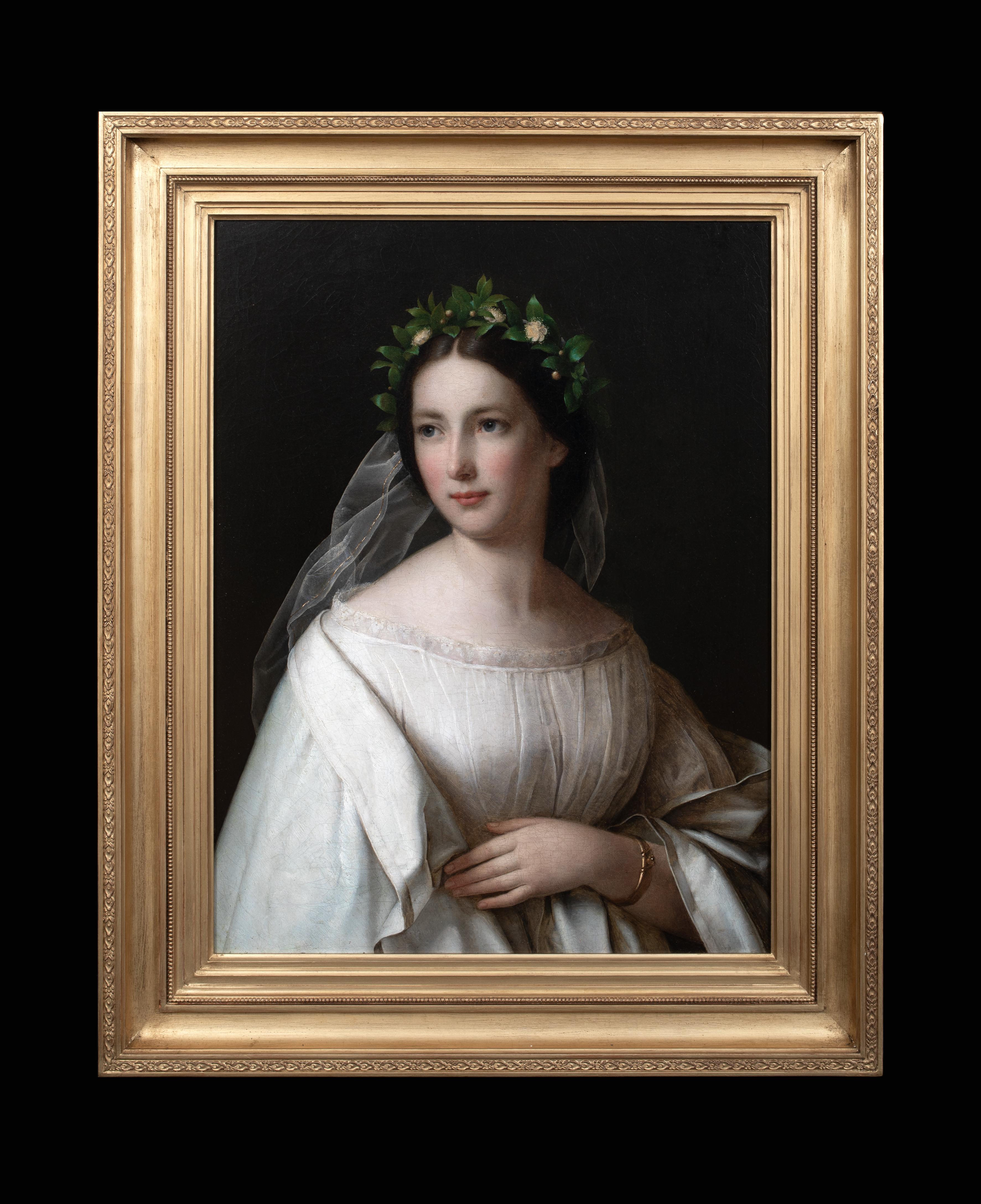 Ritratto di una giovane sposa, 1810 circa  cerchia di Joseph Karl Stieler (1781-1858) - Painting di Unknown