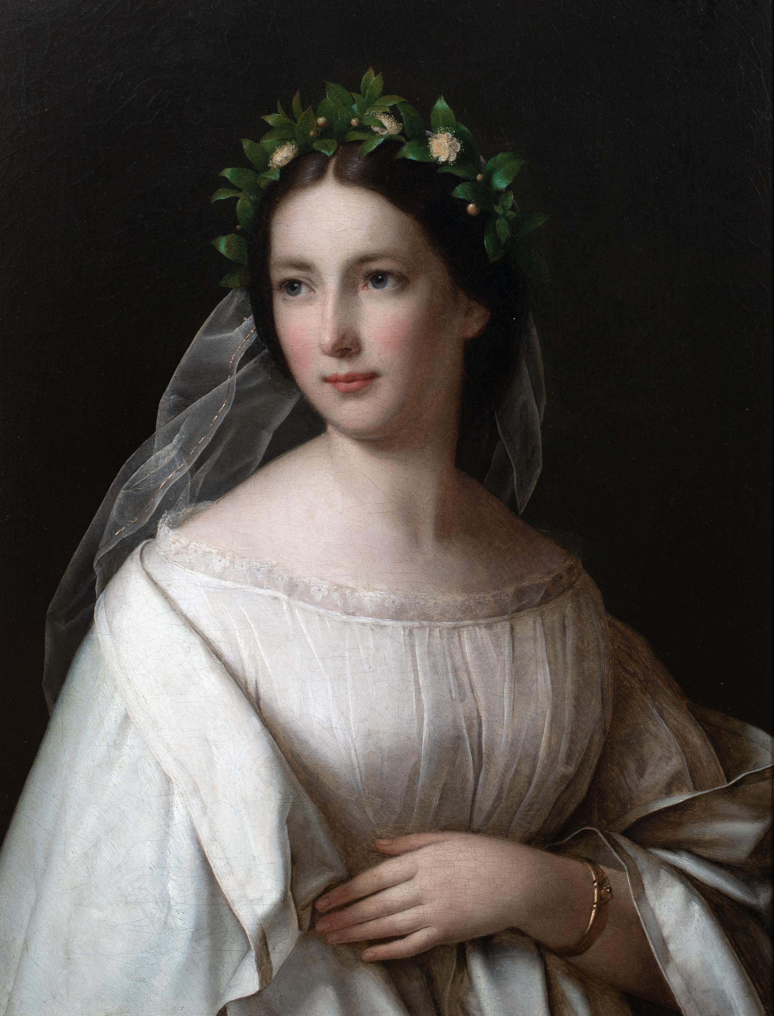 Ritratto di una giovane sposa, 1810 circa

cerchia di Joseph Karl Stieler (1781-1858)

Grande ritratto di una giovane sposa della German School del 1810 circa, olio su tela. Ritratto di inizio Ottocento di una sposa con una ghirlanda tra i capelli,