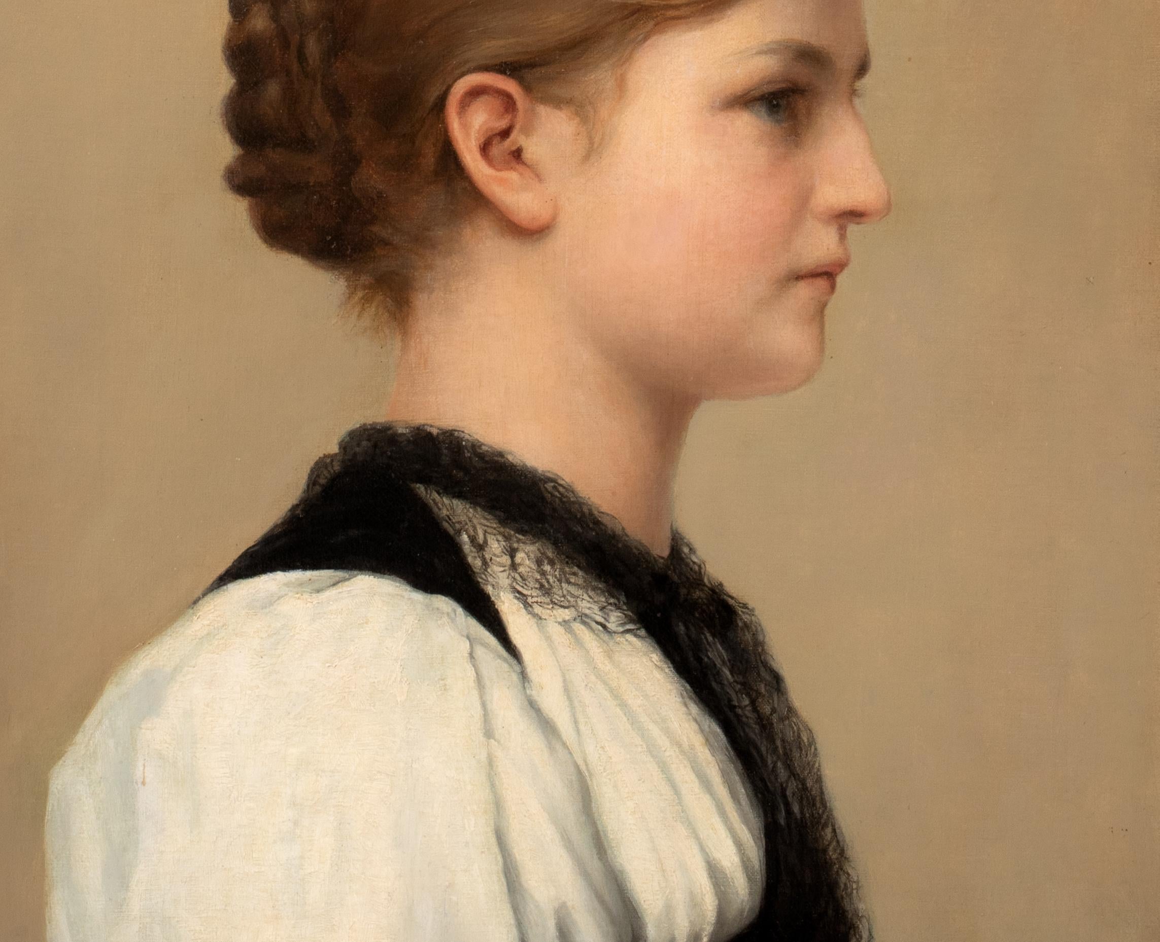 Retrato de una joven, siglo XIX - atribuido a Albert ANKER (1831-1910) 7