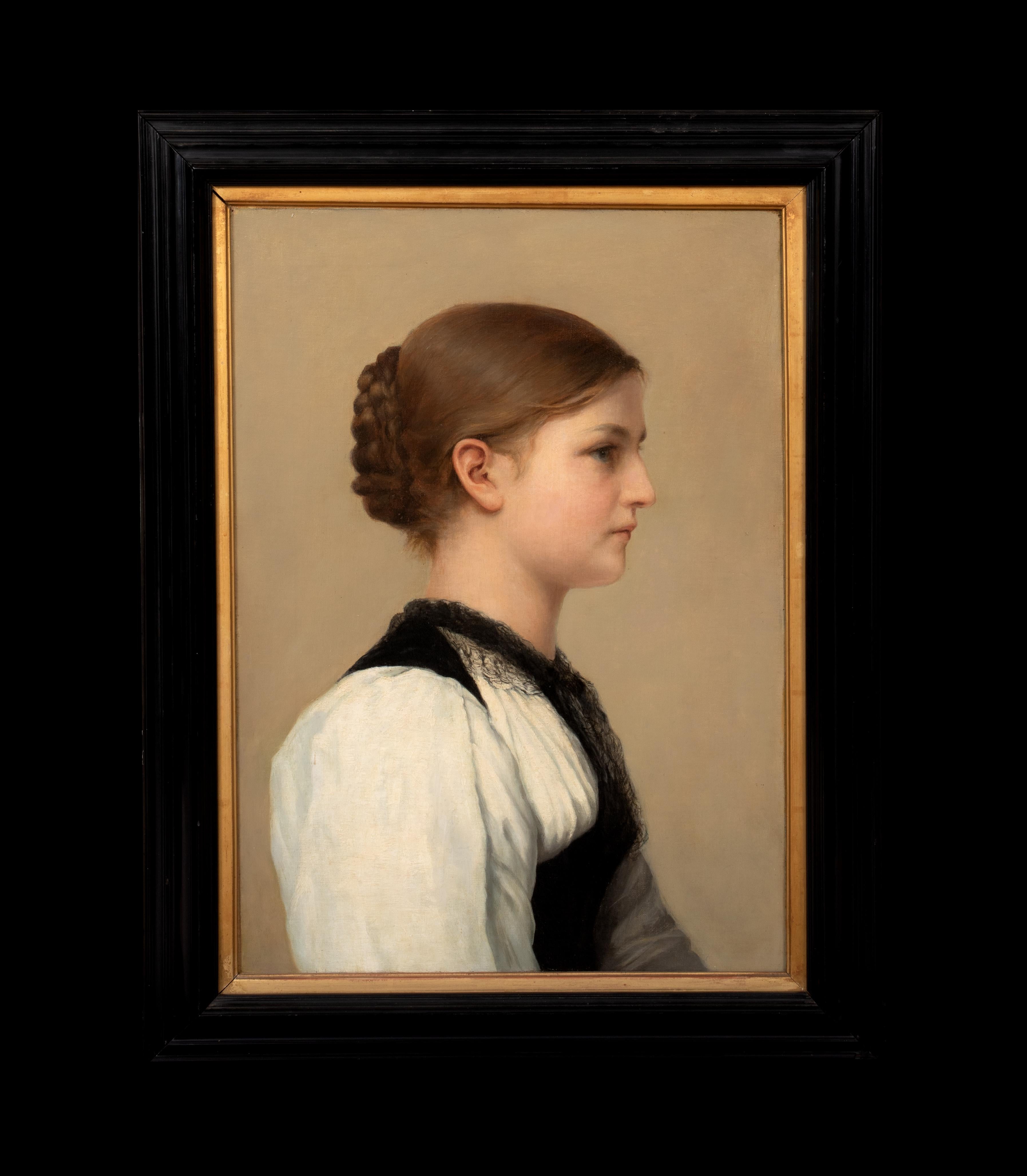 Retrato de una joven, siglo XIX - atribuido a Albert ANKER (1831-1910) - Painting de Unknown