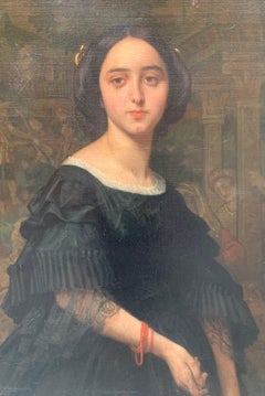 Portrait of a young girl. Circa 1860  Entourage of Amaury-Duval.