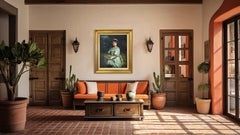 Portrait of a Young Girl Oil on Canvas By K. Burton, Signed and Framed