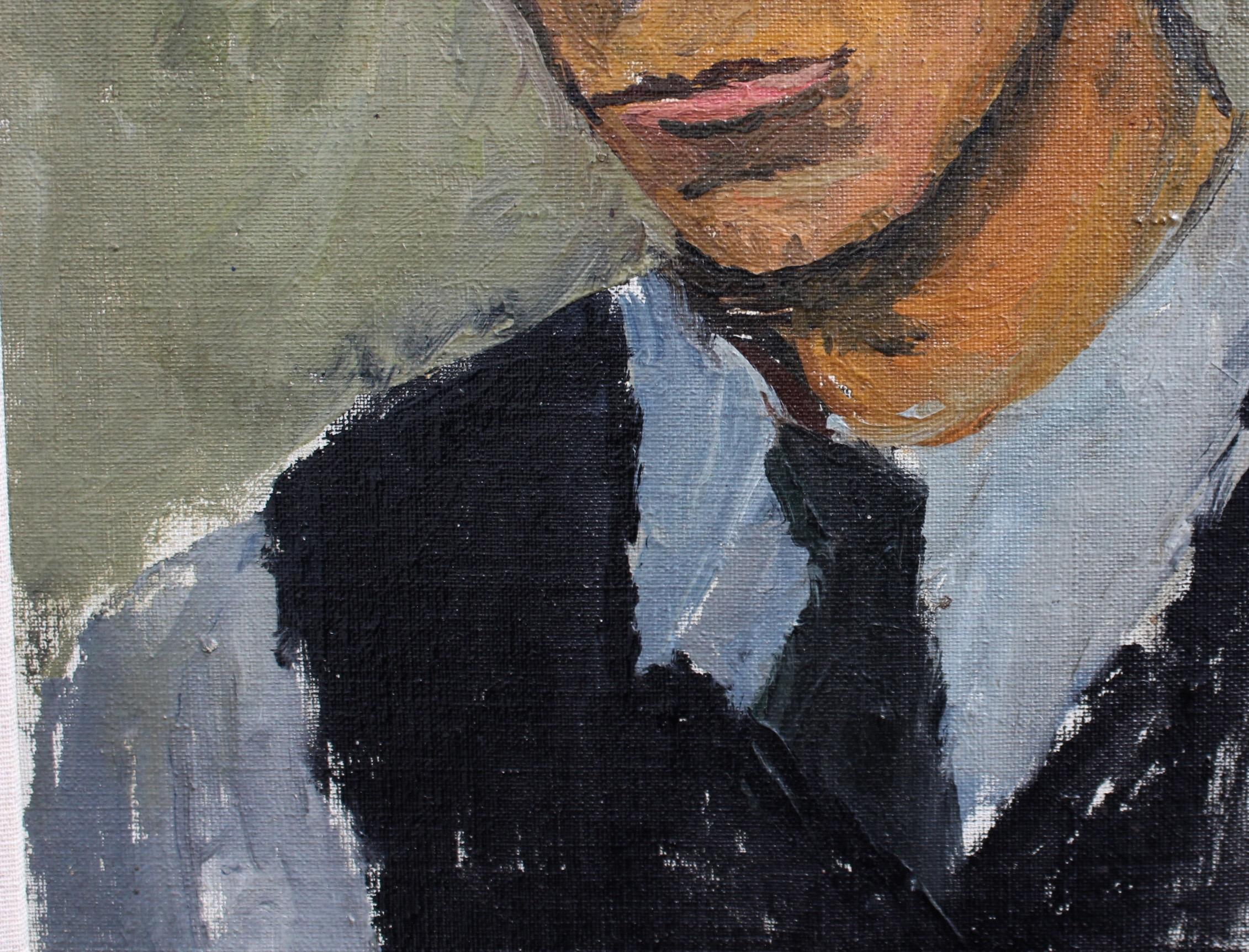 'Portrait of a Young Man' by Unknown Artist, circa 1950s, Oil Portrait Painting 1