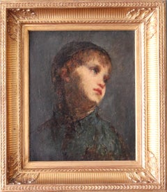 Antique Portrait of a young man, impressionist oil painting, 19th century male portrait