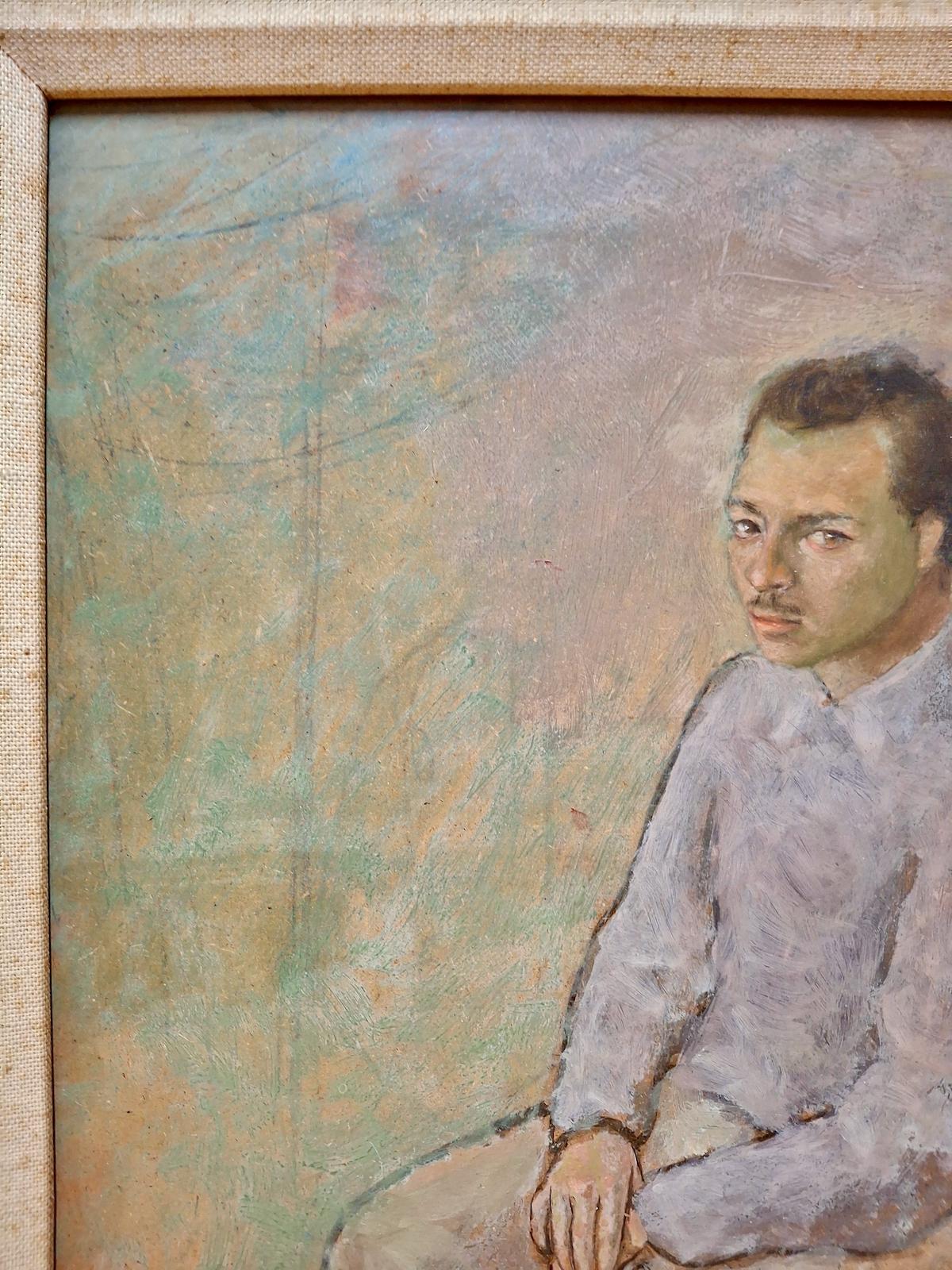 Retrato de un joven sentado - Painting de Unknown