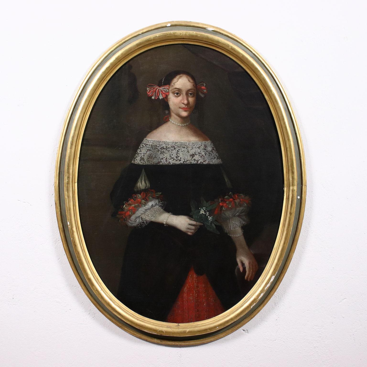 Unknown Portrait Painting – Porträt einer jungen Frau, 1666