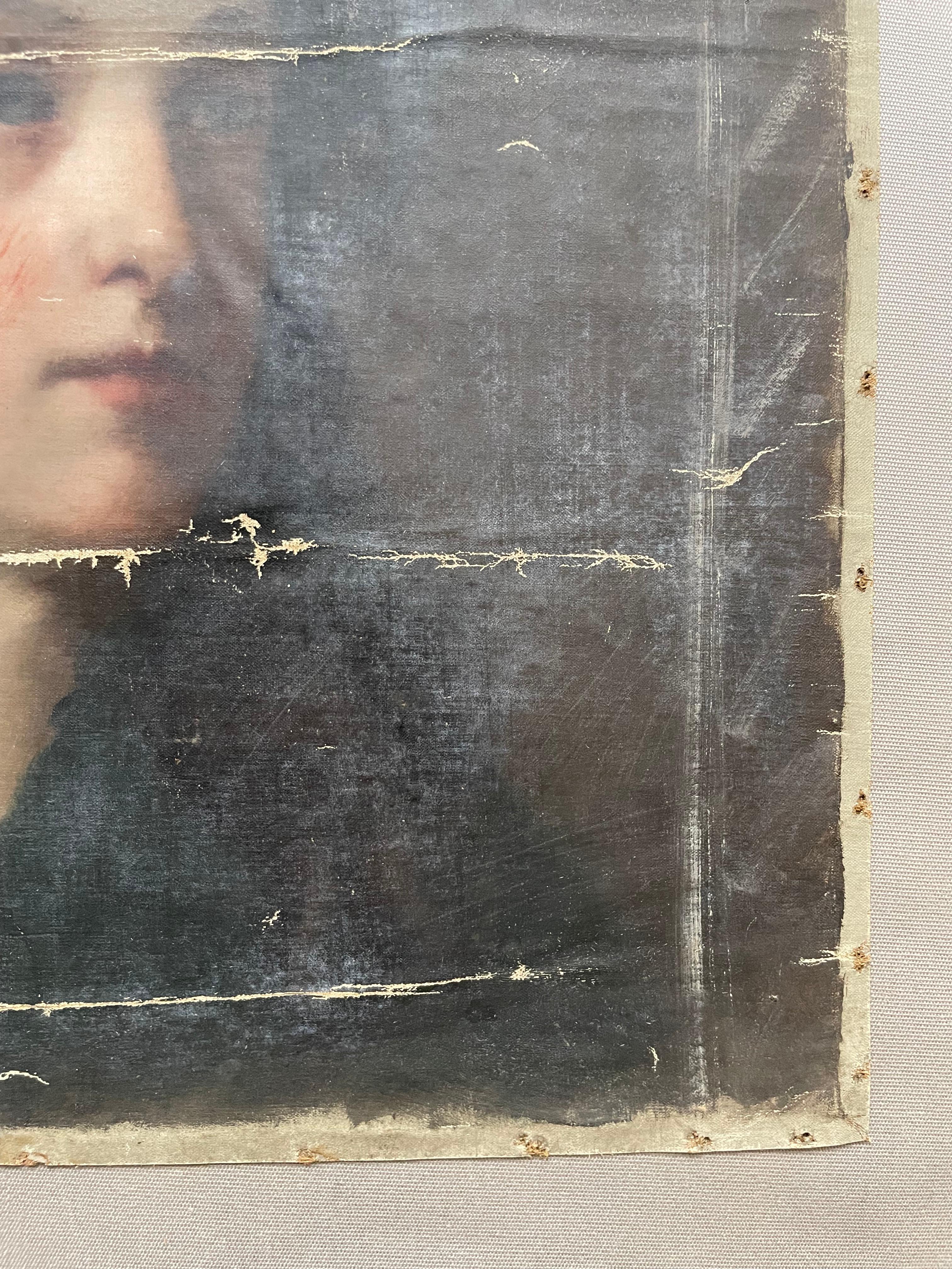 Portrait d'une jeune femme, huile sur toile, fin du 19e siècle 2