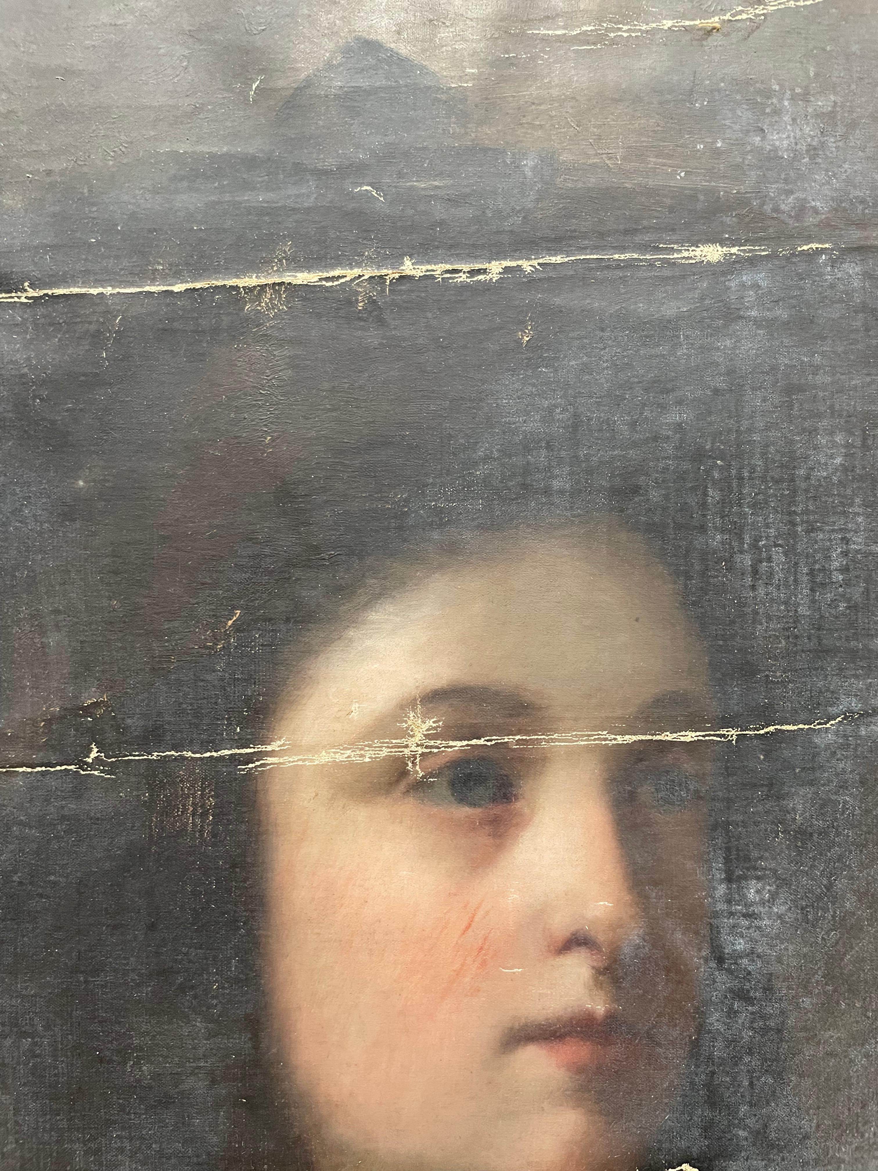 Portrait d'une jeune femme, huile sur toile, fin du 19e siècle 5