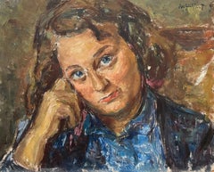 Portrait Of A Young Woman, Oil On Panel, Signature To Be Identified