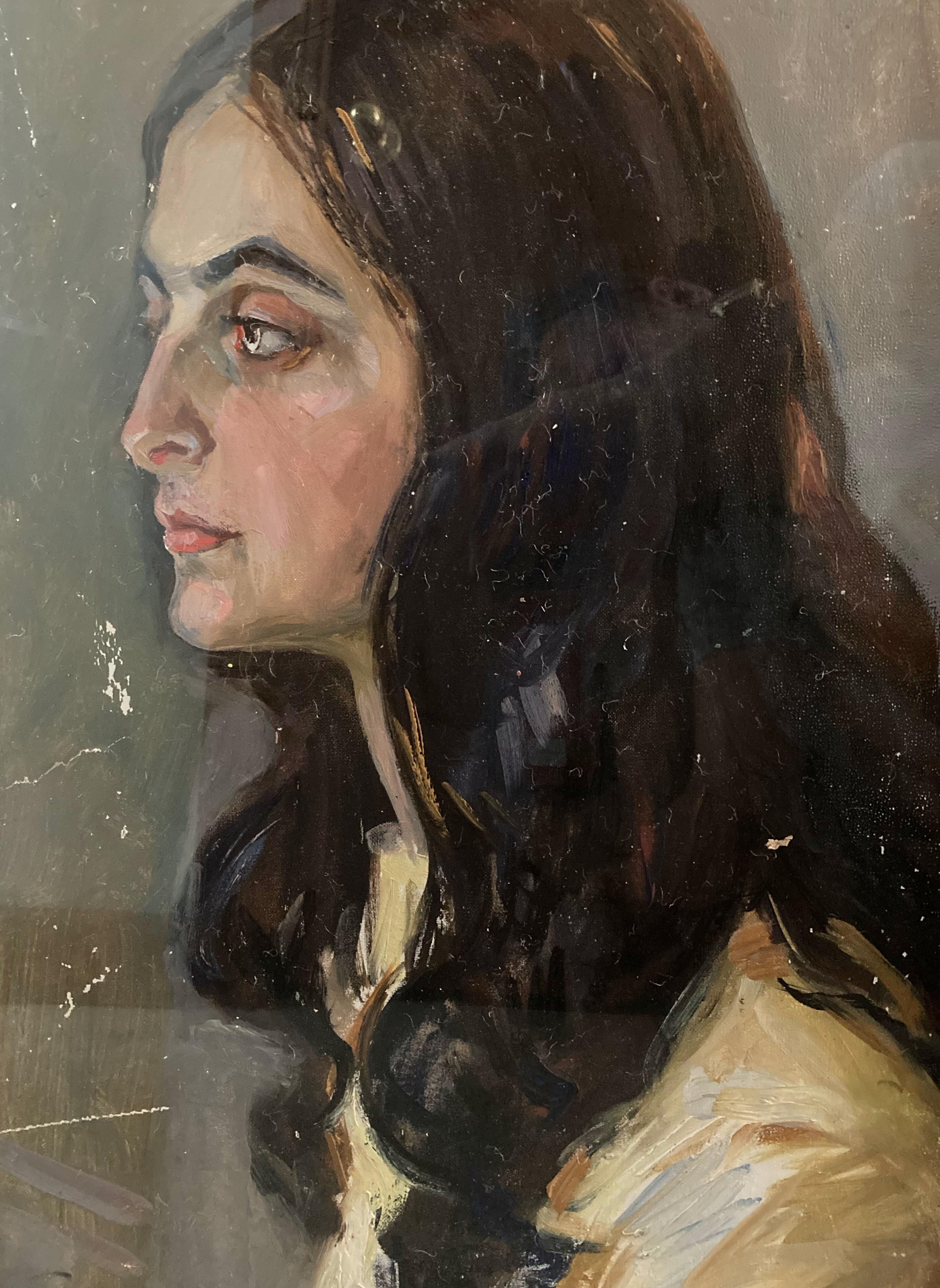 Portrait of a Young Woman (Ukraine) - Painting by Unknown