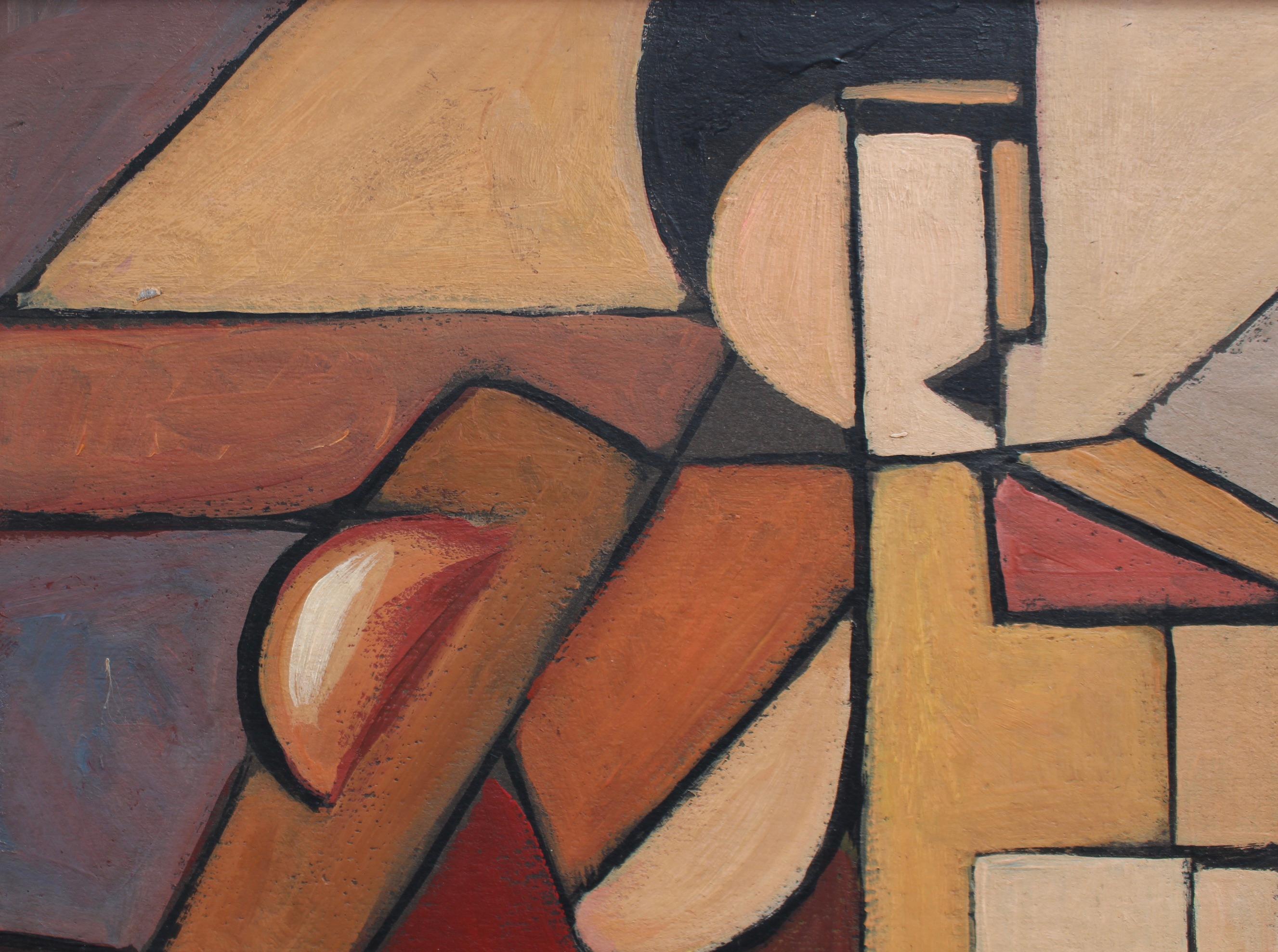 'Portrait of Abstract Man', Berlin School  - Brown Abstract Painting by Unknown