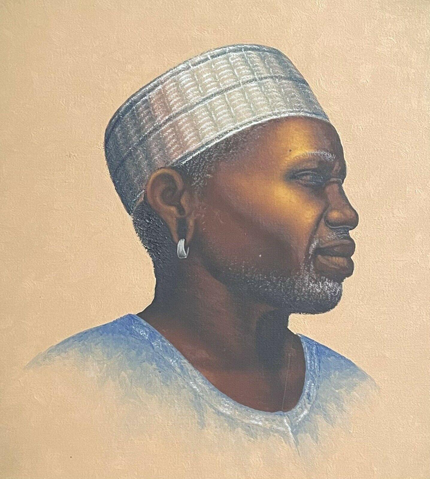 Portrait d'homme africain en Tanzanie - Peinture à l'huile signée, circa 1970 - Réalisme Painting par Unknown