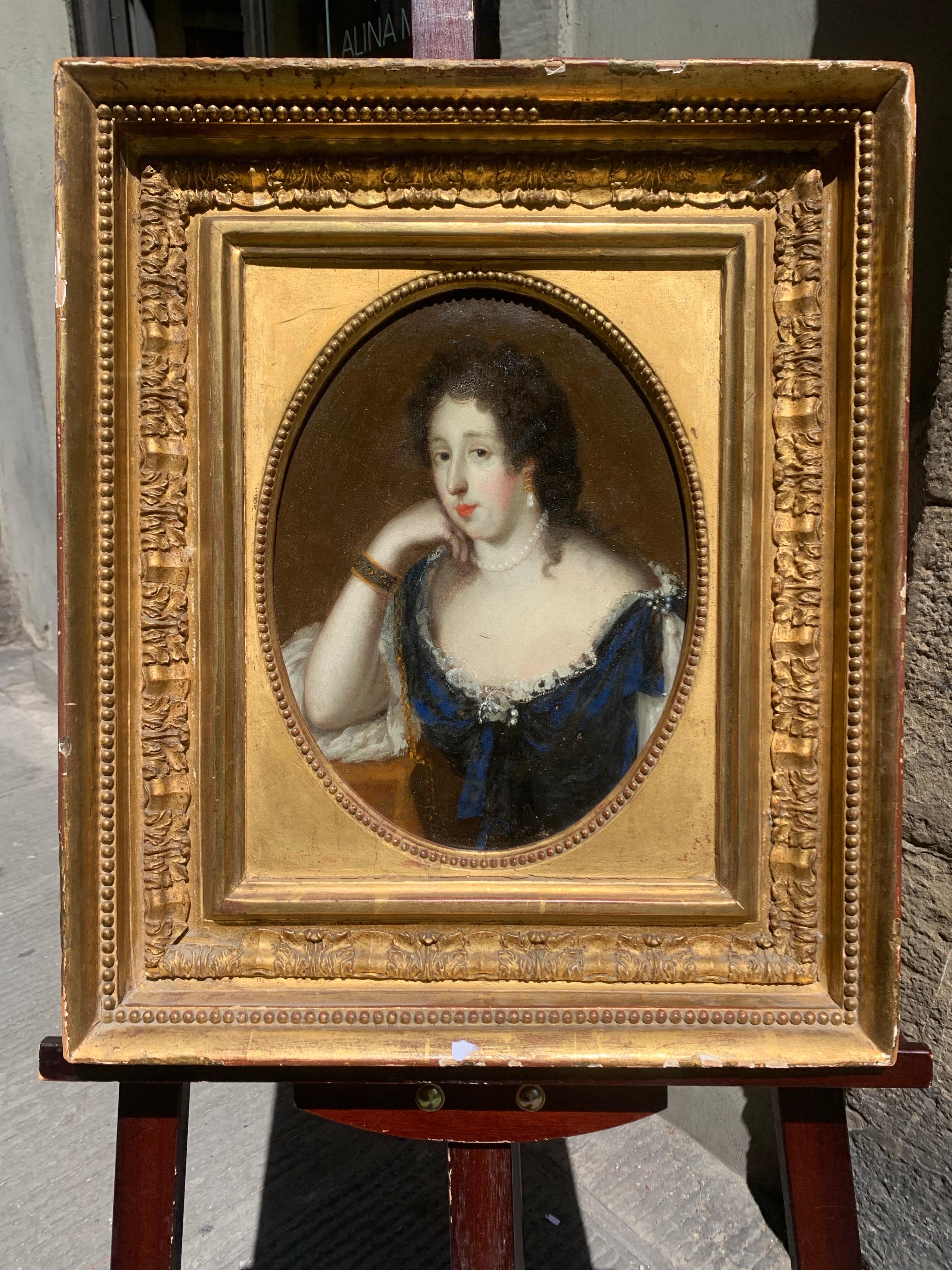 Marie Aubry como Andrómeda en la Ópera Persée de Lully - Escuela francesa, finales del siglo XVII. - Portrait Painting Marrón de Unknown