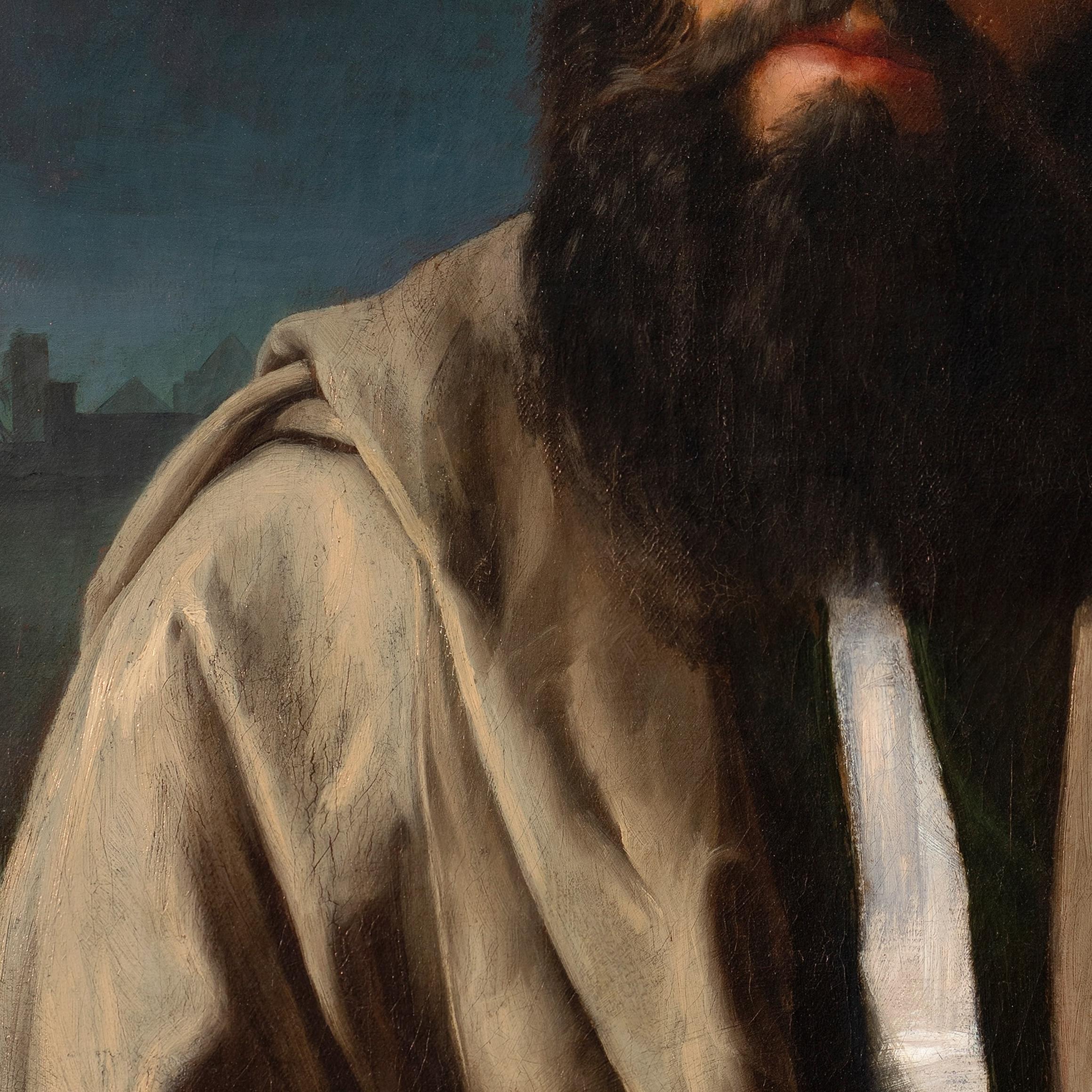 Central European School, second half 19th century
Portrait of an Arab, with pyramids beyond
Oil on canvas
66.3 x 55.2 cm.; (within frame) 86.9 x 69.9 cm.

Provenance:
Private collection, Austria;
R. S. Schwarze (inv. no. 54.190);
Dorotheum, Vienna,