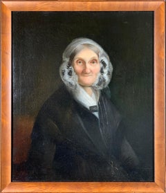 Portrait of an Elderly Lady, Oil on Canvas, 1840's, In Style of Jacob Eichholtz