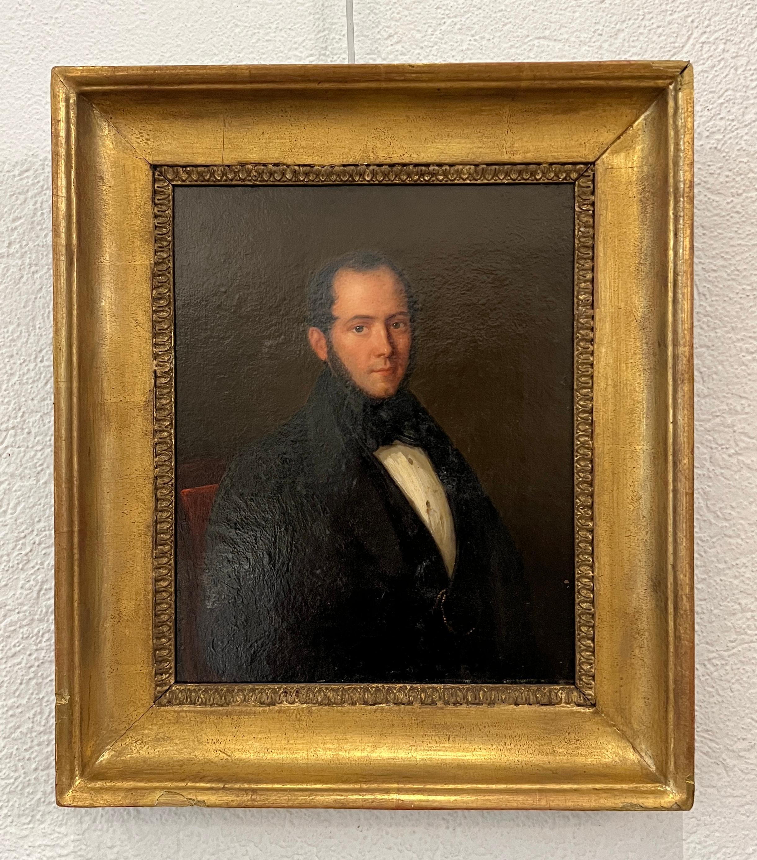 Porträt einer eleganten – Painting von Unknown