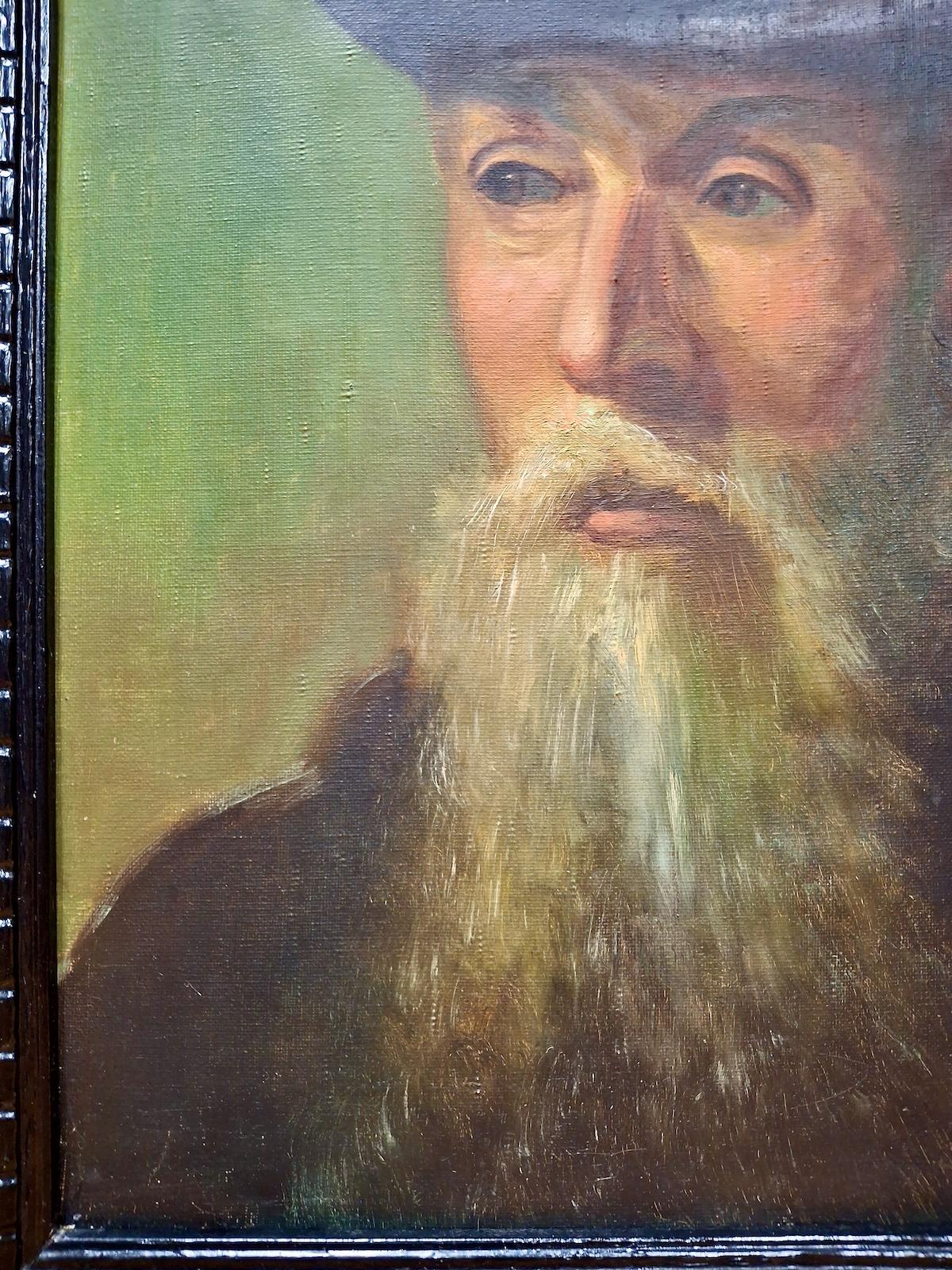 Retrato de un hombre elegante con sombrero de copa de H. de Vlaminck - Portrait Painting Negro de Unknown