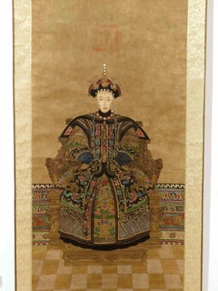 Portrait of an Empress - Original Oil on Rice Paper  - Late 19th Century