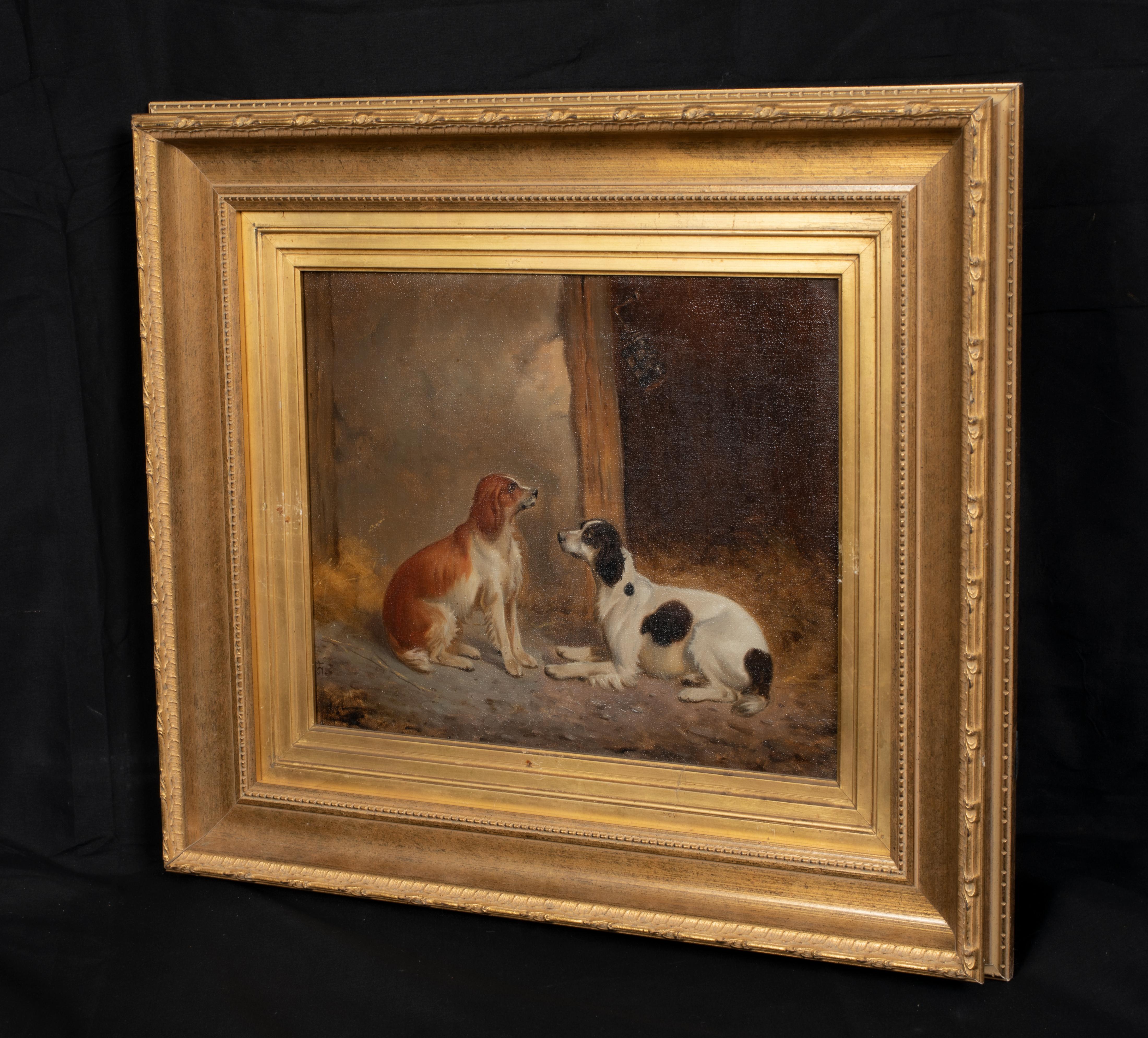 Portrait Of An English & A Welsh Spaniel In A barn, 19th Century 

English School

19th Century English School portrait of an English and Welsh Spaniel in a barn, oil on canvas. Good quality and condition similar to the works of George Armfield.