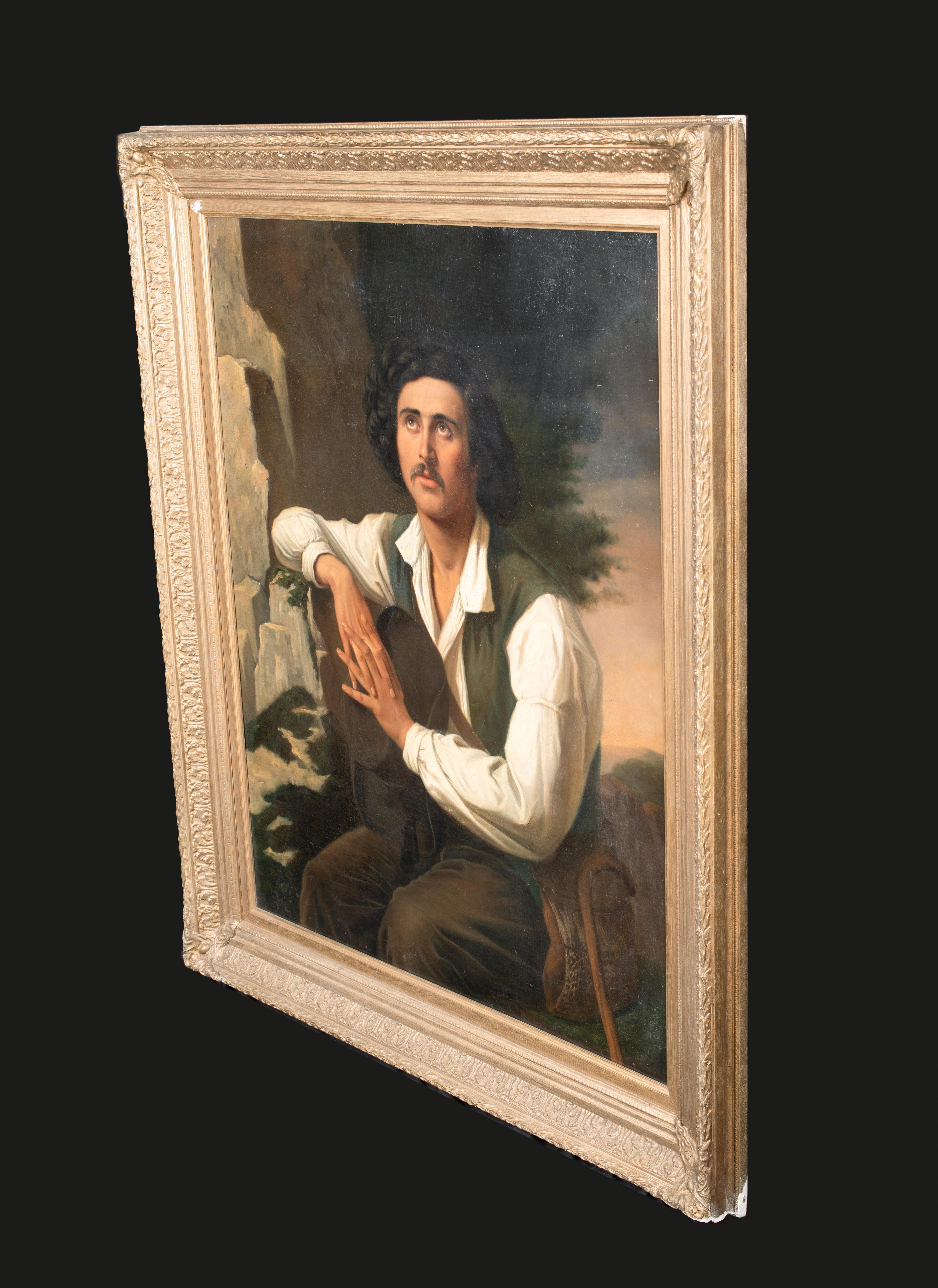 Portrait Of An Gentleman In The Mountains, 19th Century For Sale 2