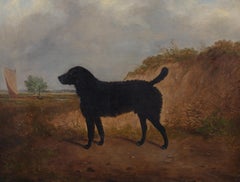 Portrait Of An Irish Water Spaniel, dated 1858 by WJ Gilbert (1830-1870)