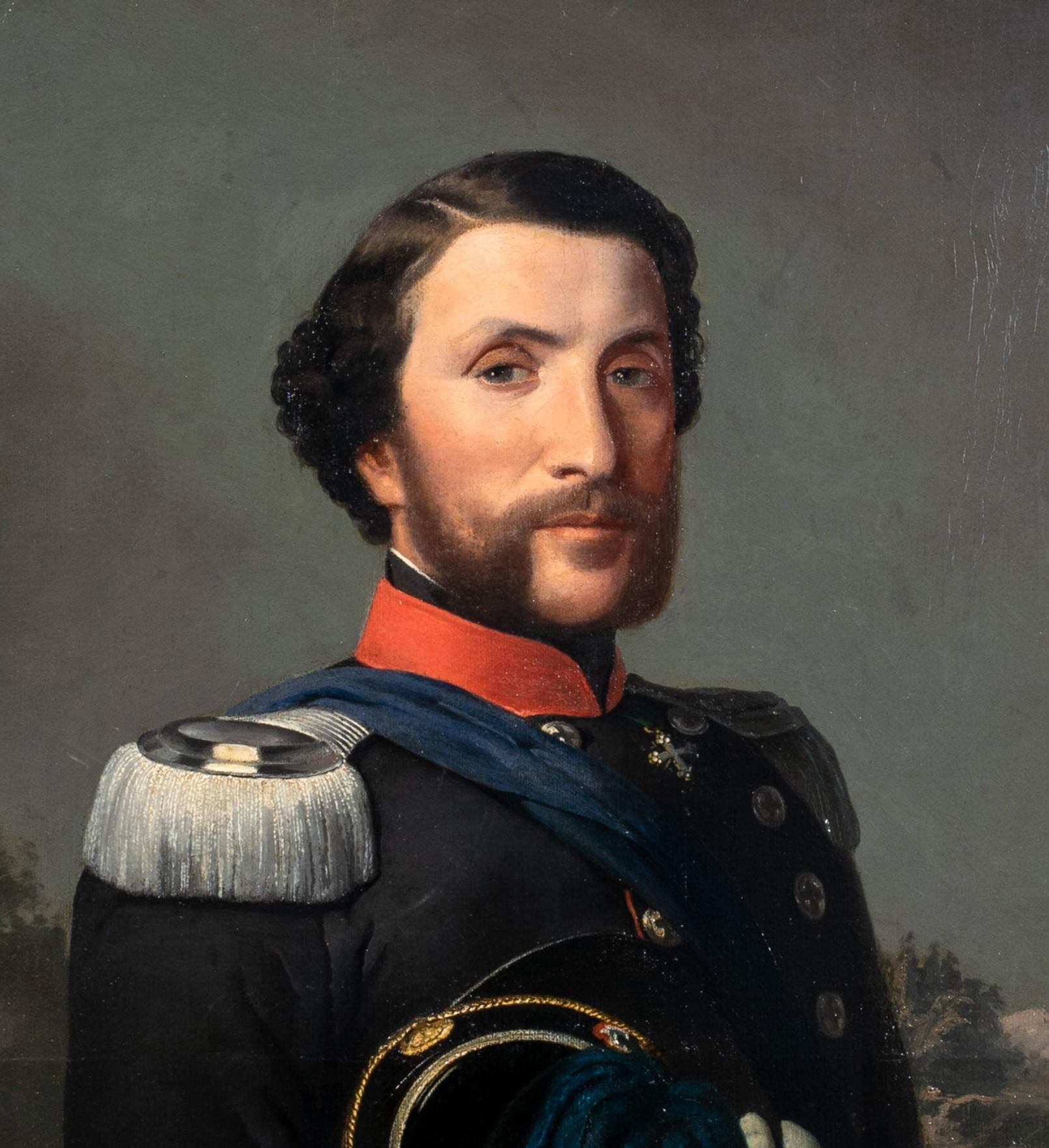Portrait Of An Officer Wearing The Order of Saints Maurice and Lazarus, 1860 For Sale 1
