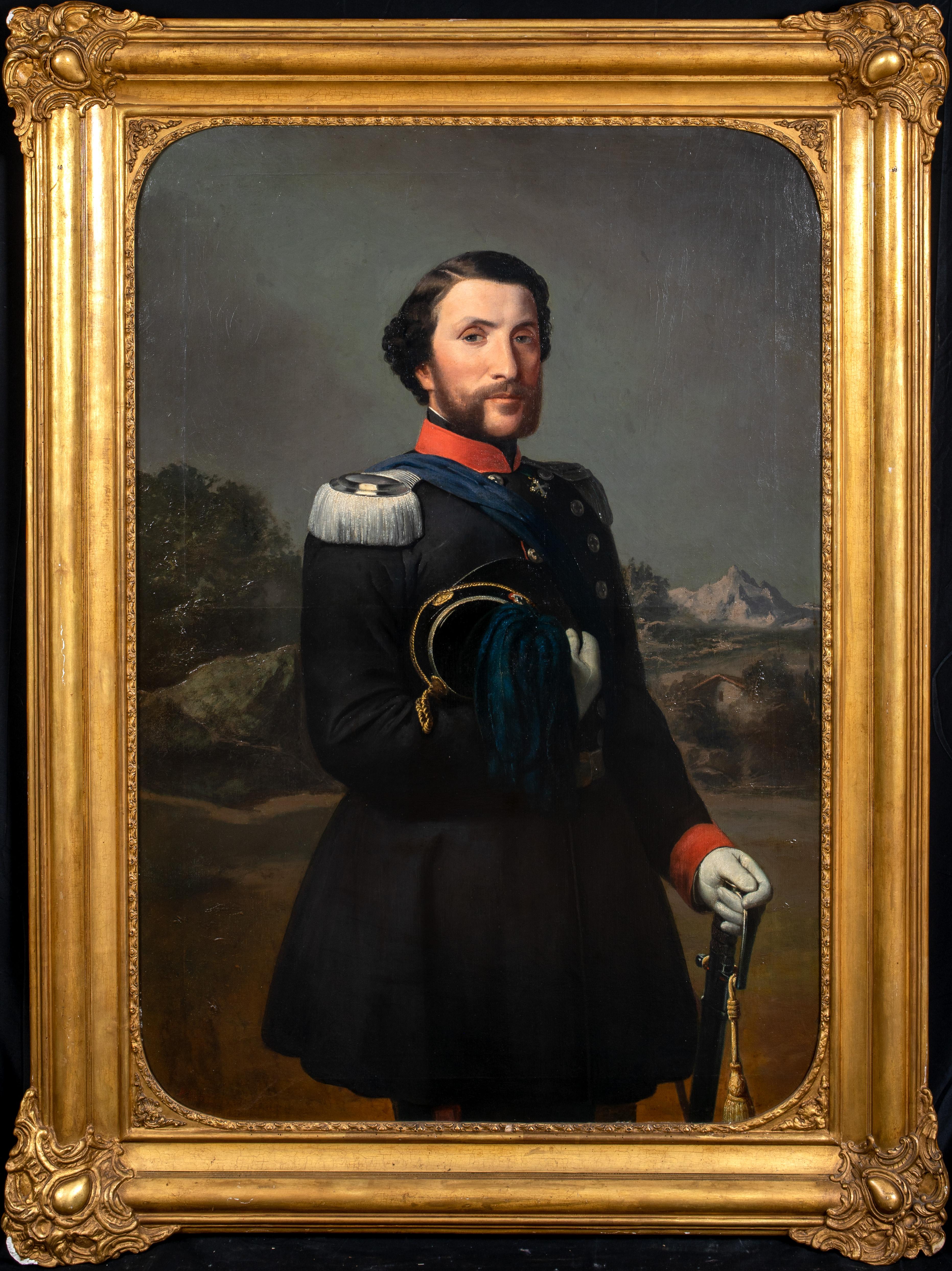 Unknown Portrait Painting - Portrait Of An Officer Wearing The Order of Saints Maurice and Lazarus, 1860