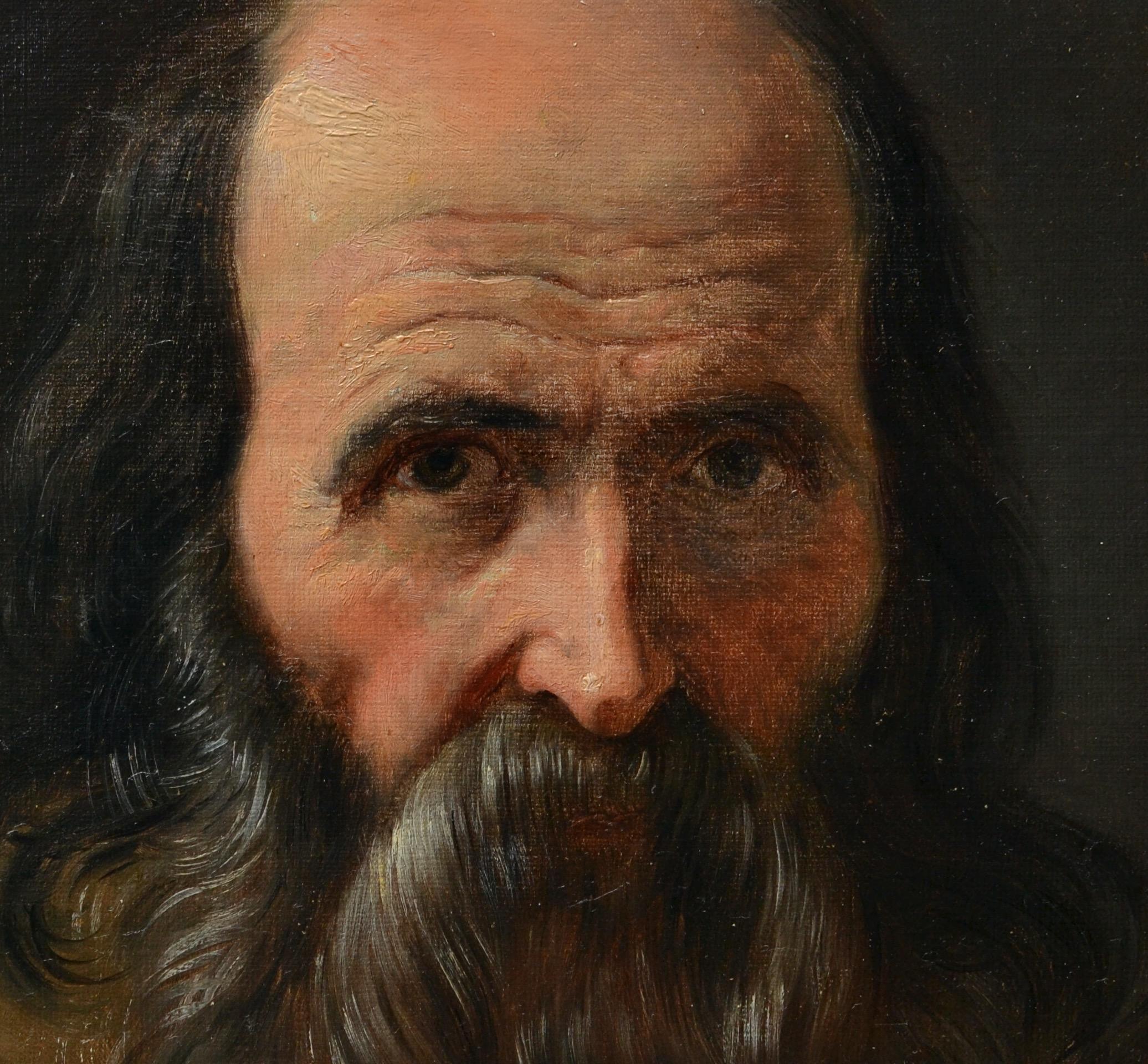 Ce portrait à l'huile sur toile du XIXe siècle représente un homme distingué - probablement russe et peut-être un artiste ou un dignitaire - avec une ressemblance frappante avec le célèbre écrivain russe Léon Tolstoï (1828-1910). Bien qu'elle ne