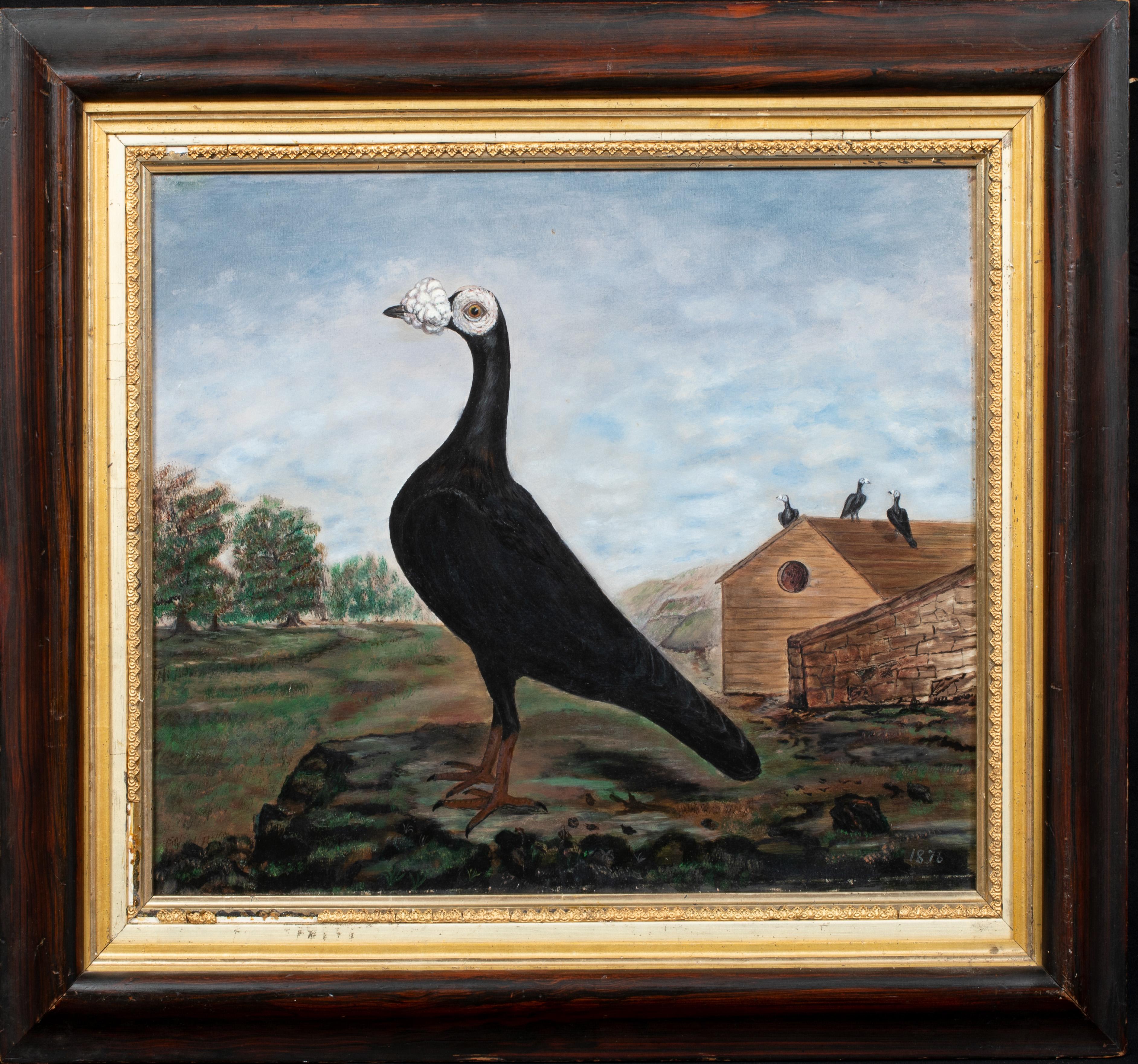 Portrait Of An Unusual Farm Bird, 19th Century  - Painting by Unknown