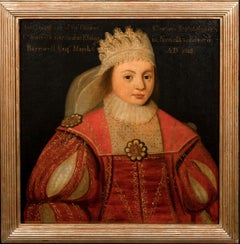 Antique Portrait Of Ann Barnwell (Nee Thomas) Of Norfolk, dated 1616