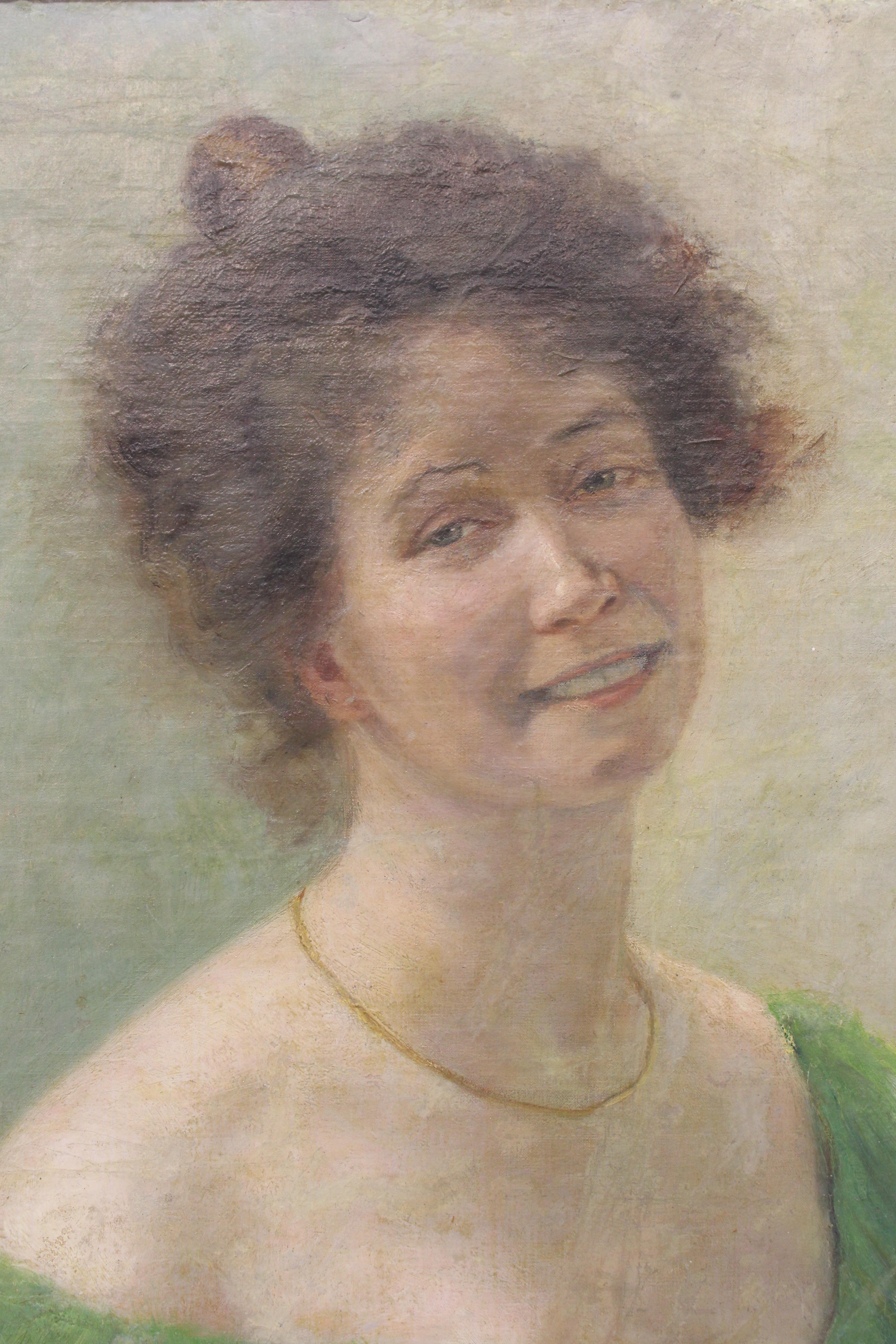 Portrait of Anna Morell Bux Sjoberg By Astrid Kiellberg - Painting by Unknown